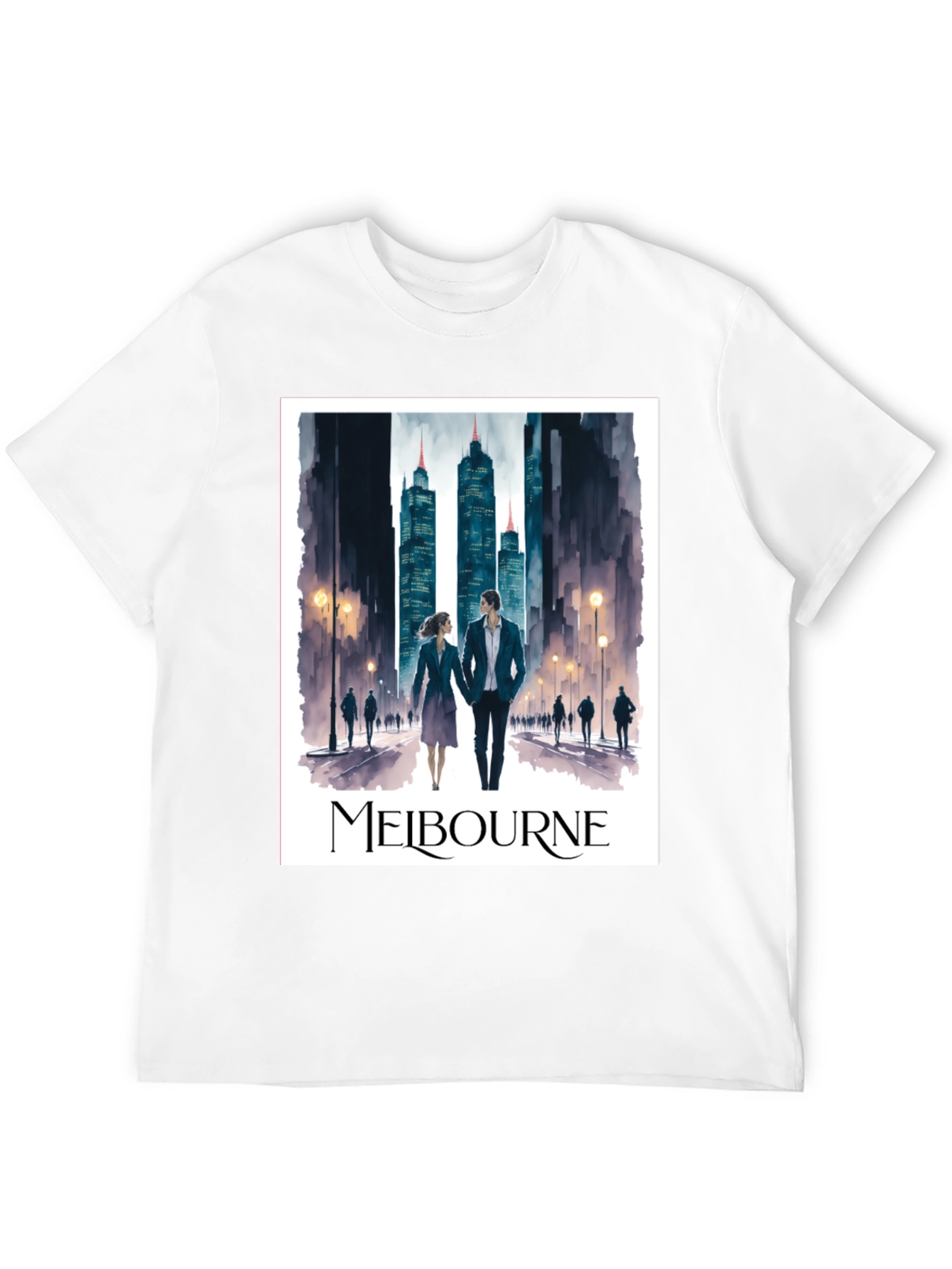Melbourne Cityscape Graphic Tee - Stylish Travel Souvenir