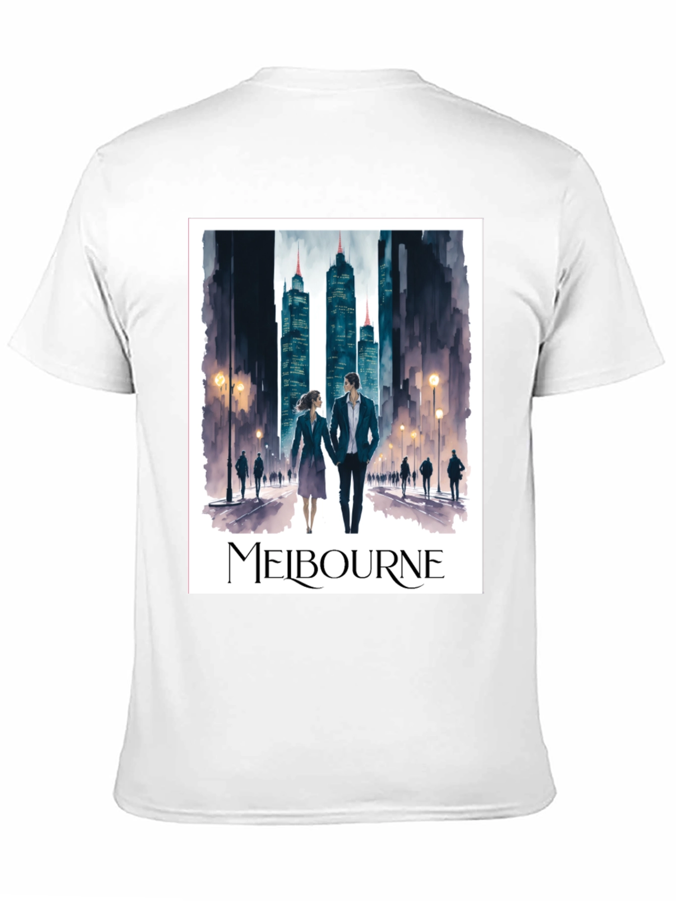 Melbourne Cityscape Graphic Tee - Stylish Travel Souvenir