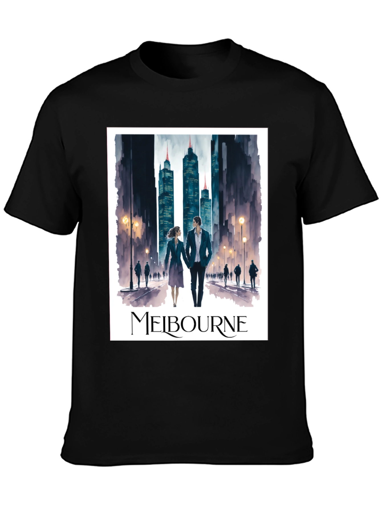 Melbourne Cityscape Graphic Tee - Stylish Travel Souvenir