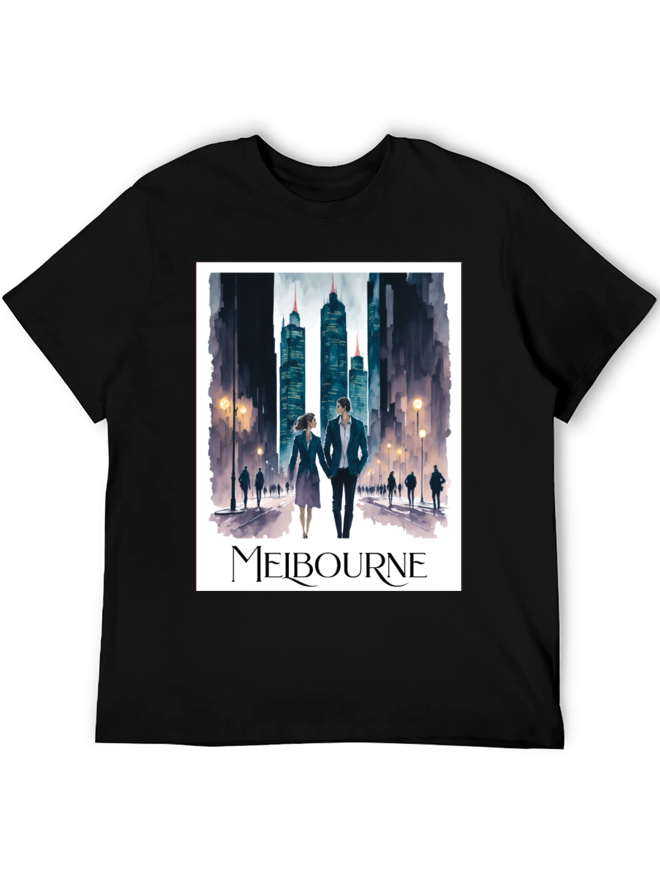 Melbourne Cityscape Graphic Tee - Stylish Travel Souvenir