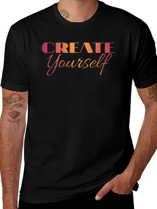 Create Yourself Black Graphic Tee - Trendy Design