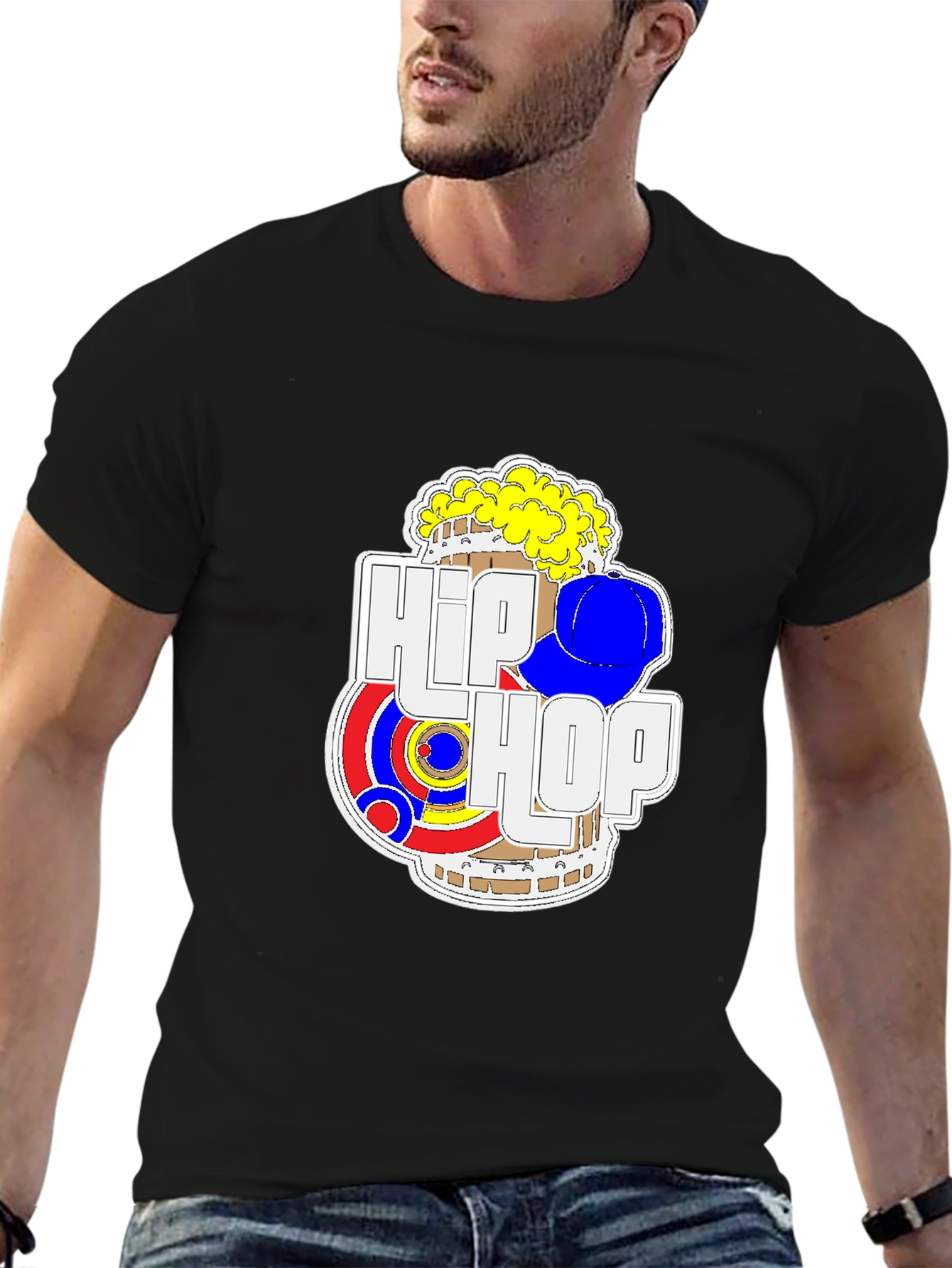 Hip Hop Graphic T-Shirt - Black