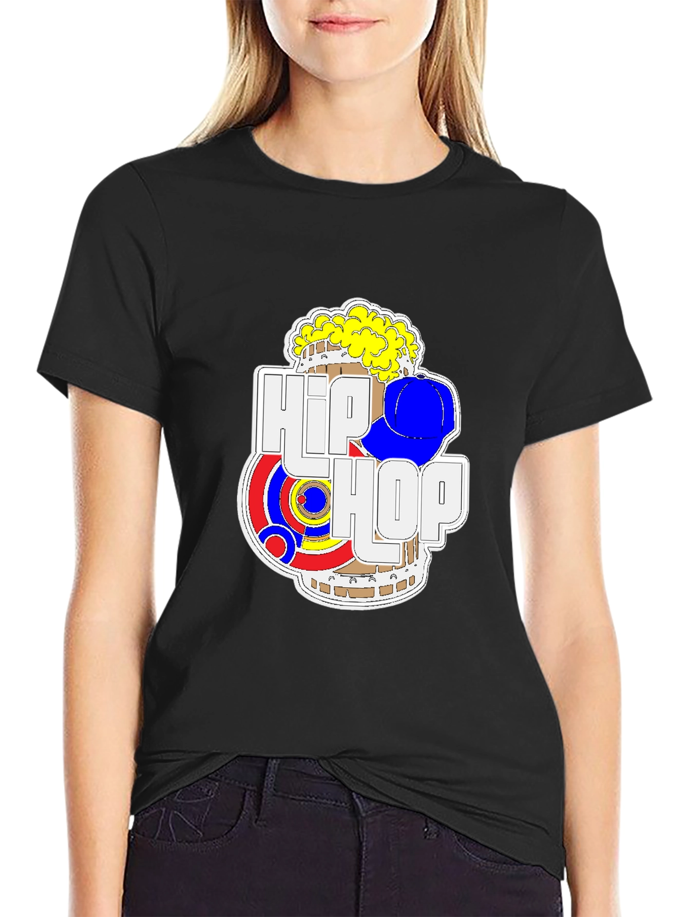 Hip Hop Graphic T-Shirt - Black