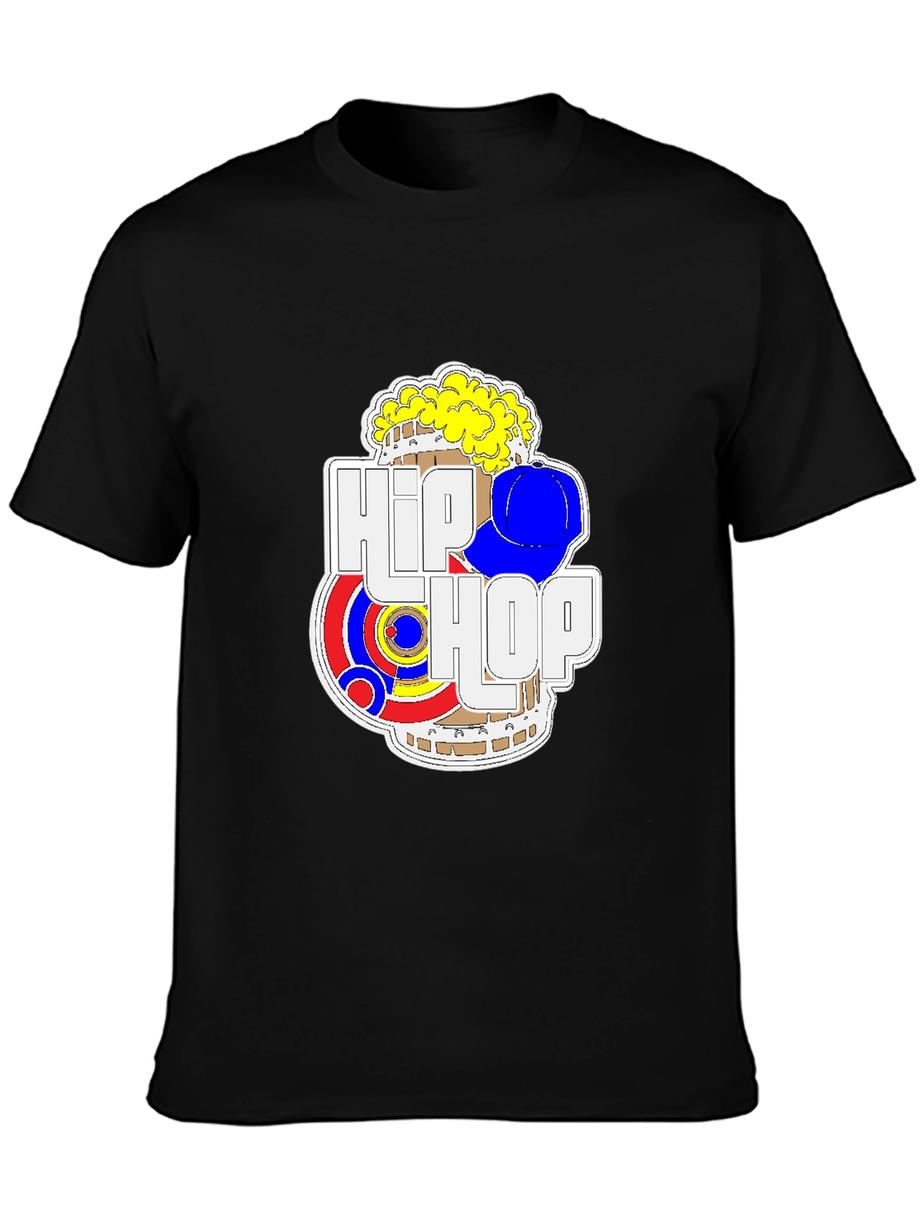 Hip Hop Graphic T-Shirt - Black