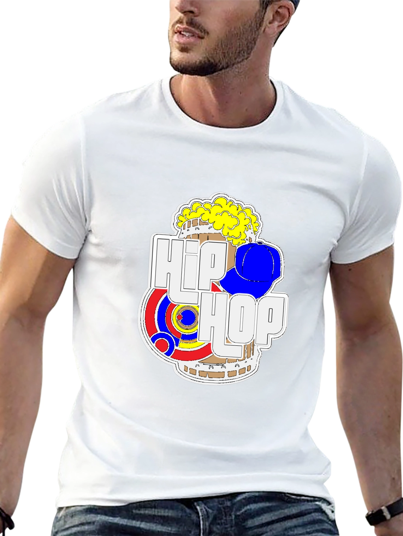 Hip Hop Graphic T-Shirt - Black