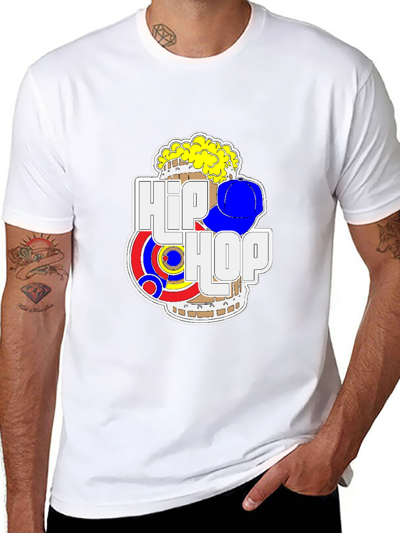 Hip Hop Graphic T-Shirt - Black