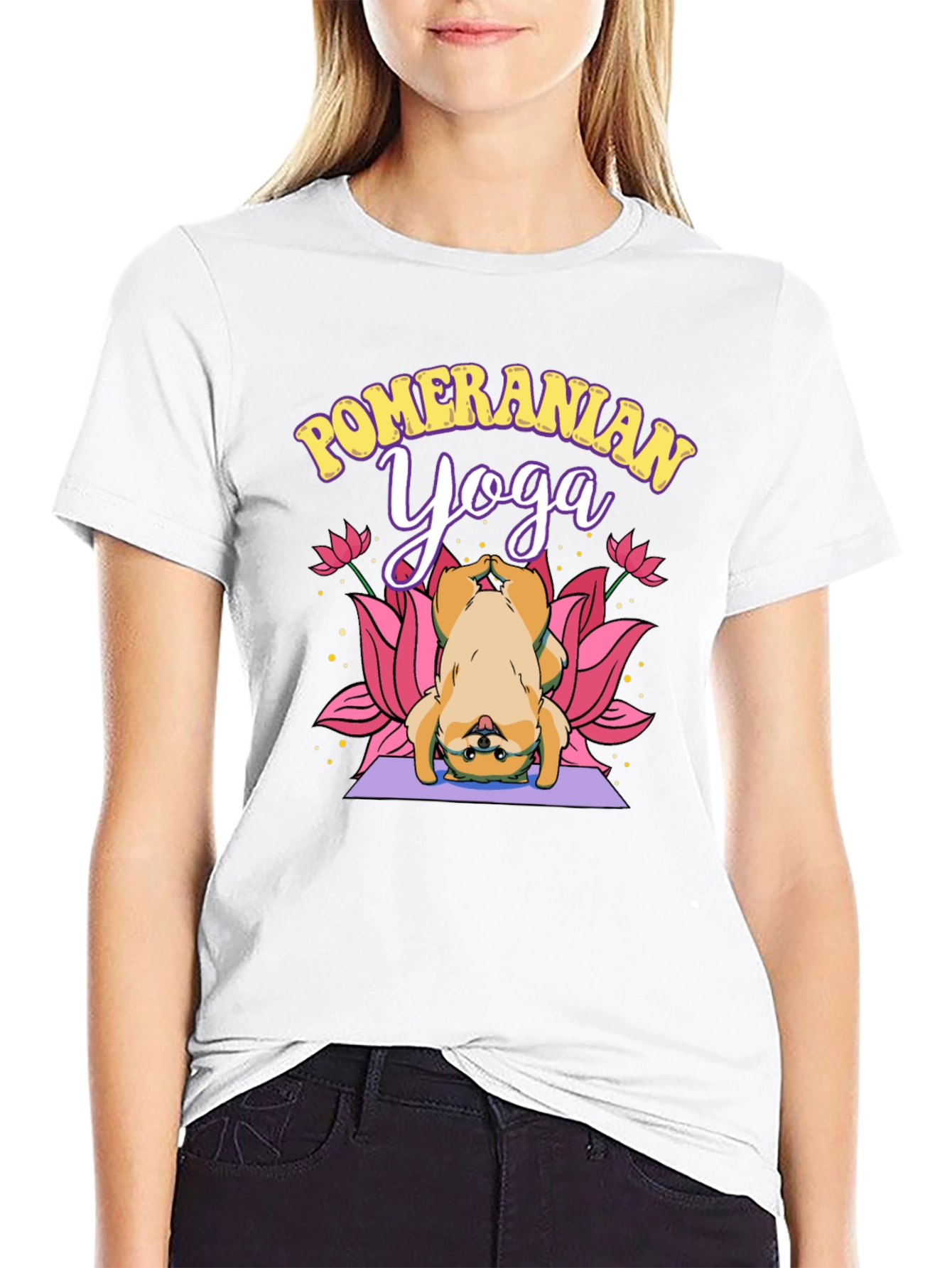 Pomeranian Yoga T-Shirt Cute Dog Tee
