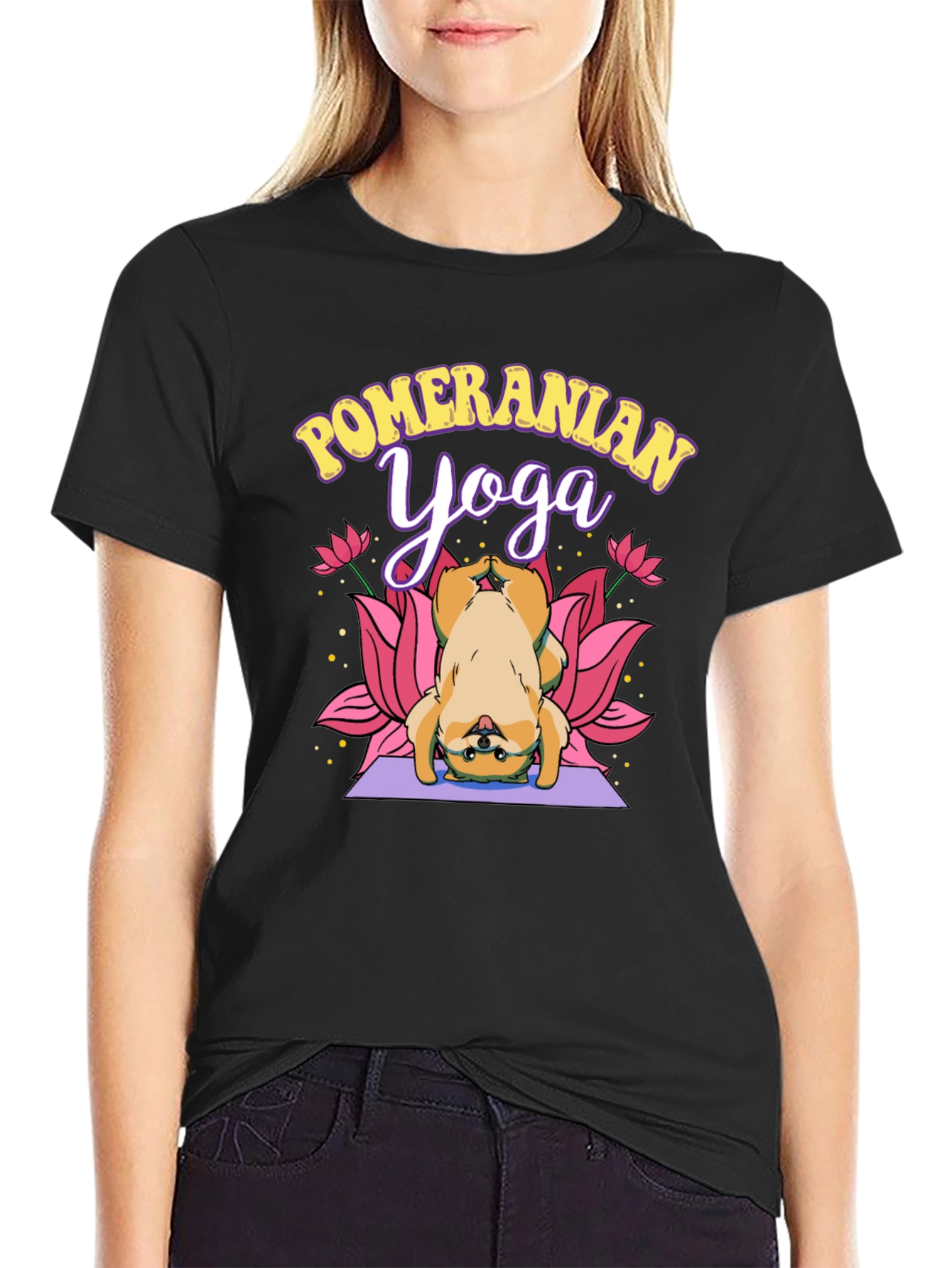 Pomeranian Yoga T-Shirt Cute Dog Tee