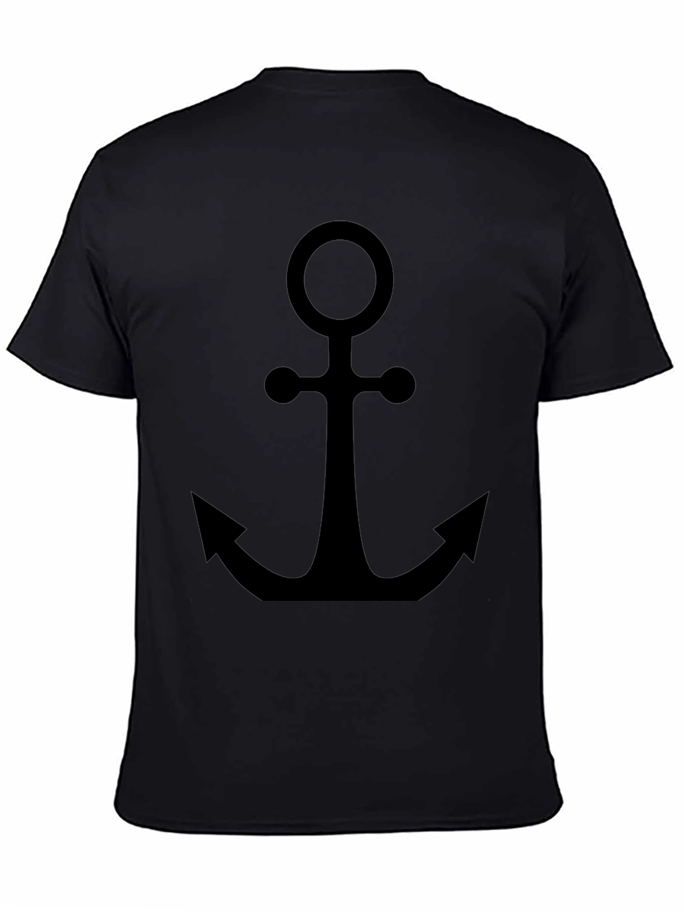 Mens Black Anchor Graphic T-Shirt - Nautical Style