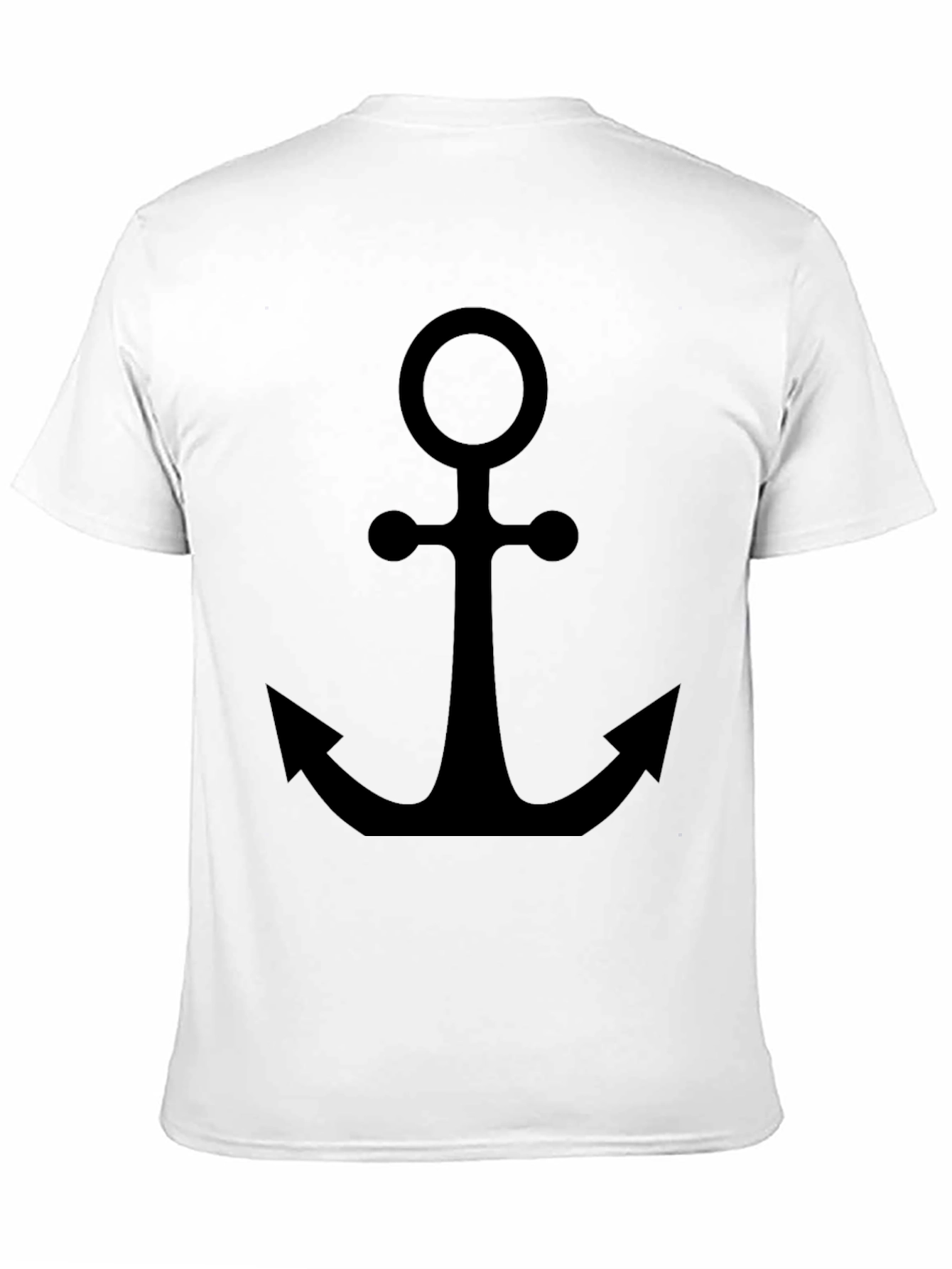 Mens Black Anchor Graphic T-Shirt - Nautical Style