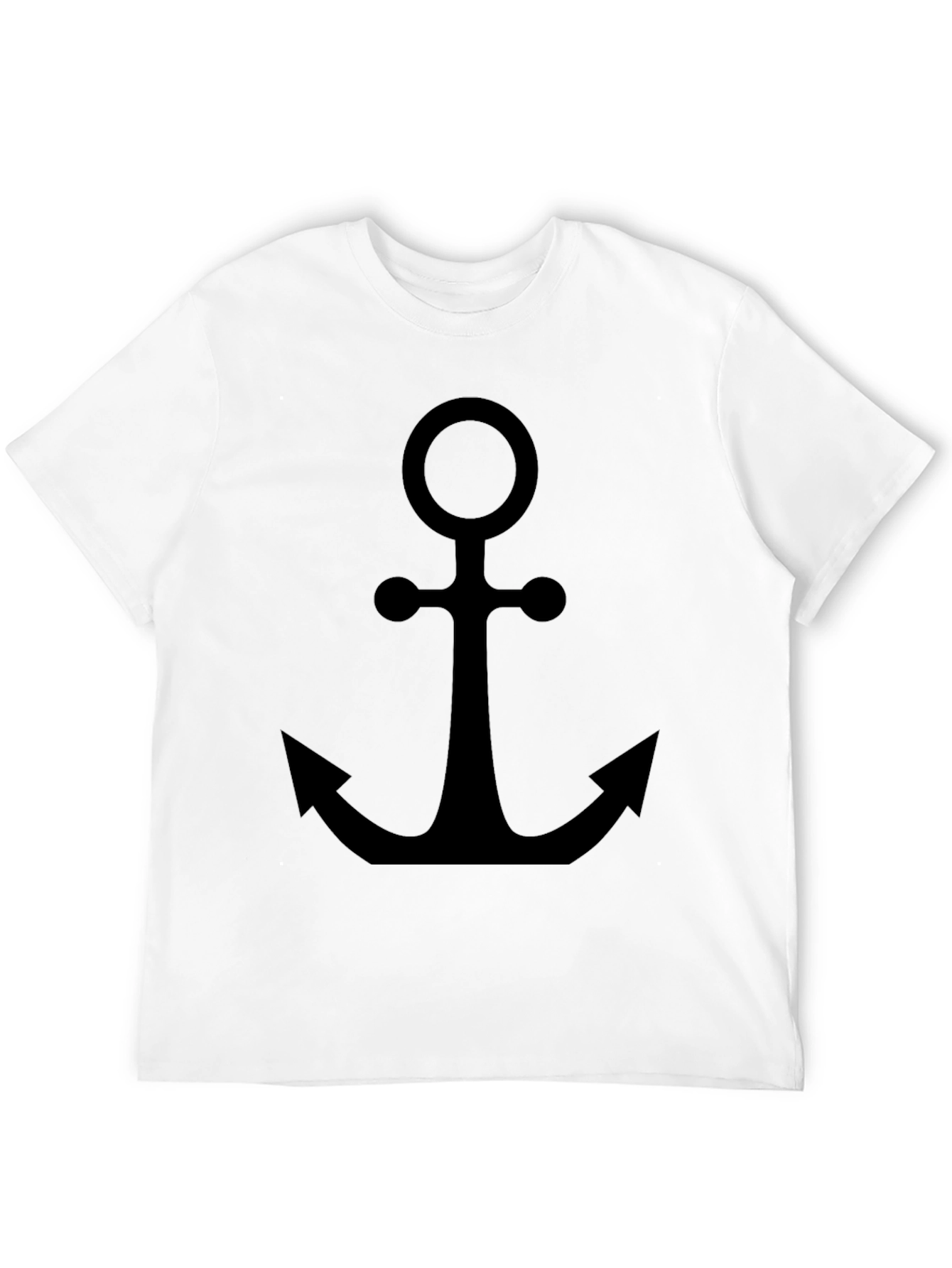 Mens Black Anchor Graphic T-Shirt - Nautical Style