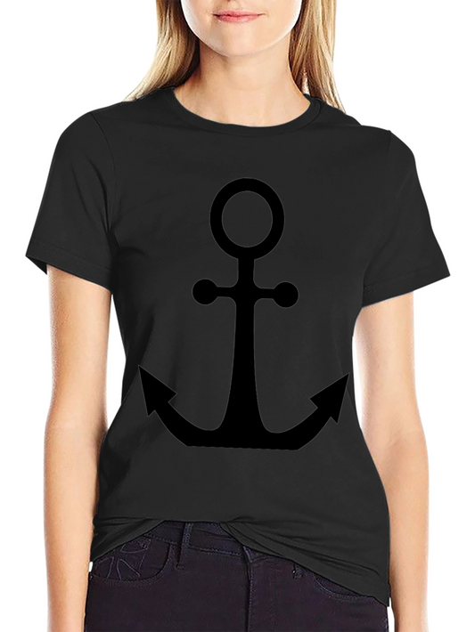 Mens Black Anchor Graphic T-Shirt - Nautical Style