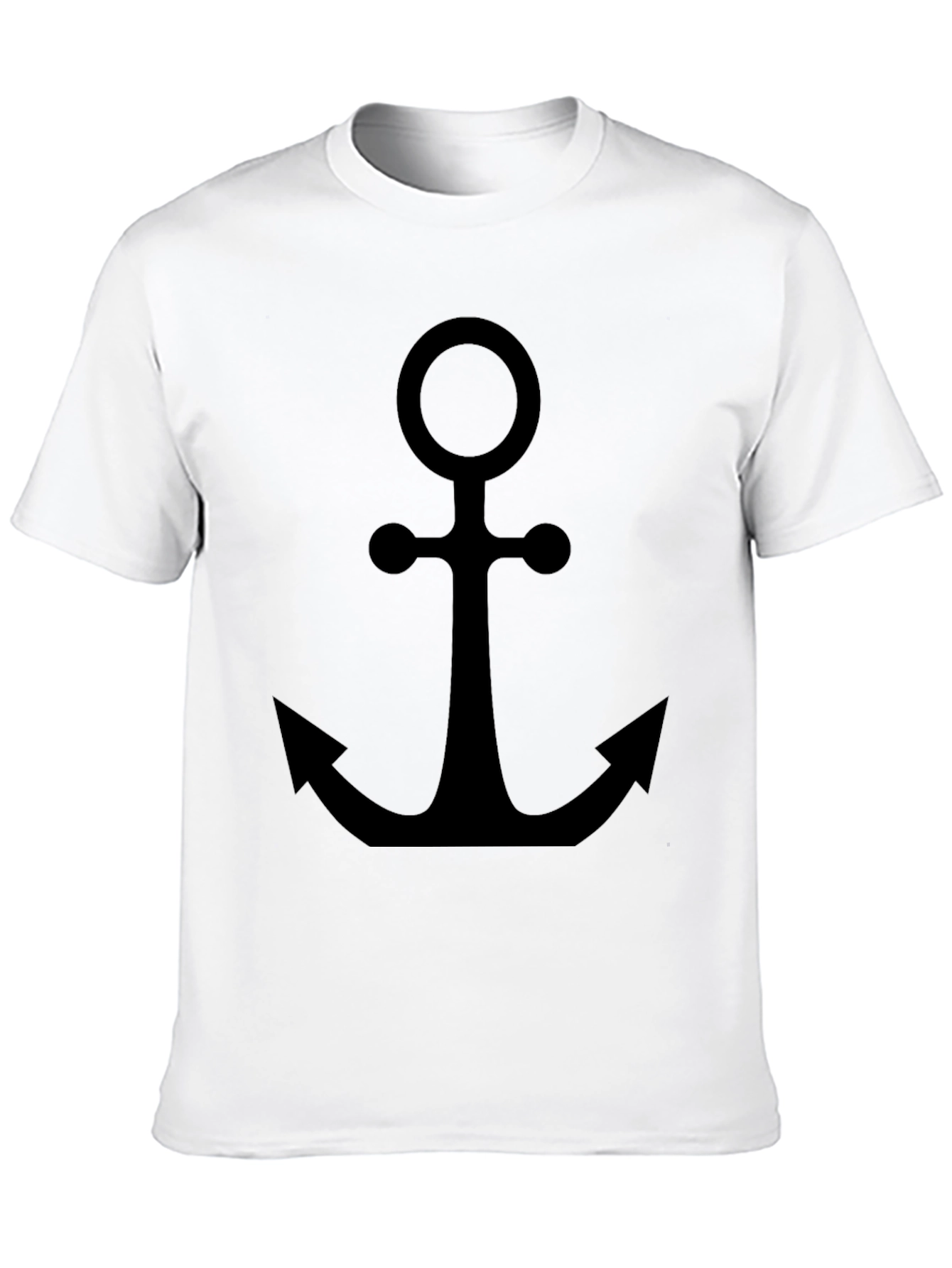 Mens Black Anchor Graphic T-Shirt - Nautical Style