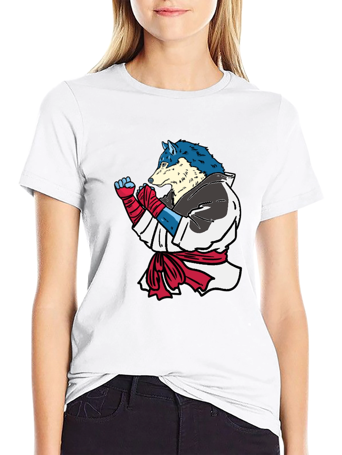 Martial Arts Wolf Graphic T-Shirt
