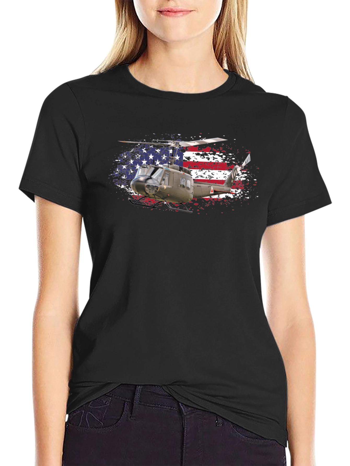 American Flag Helicopter T-Shirt