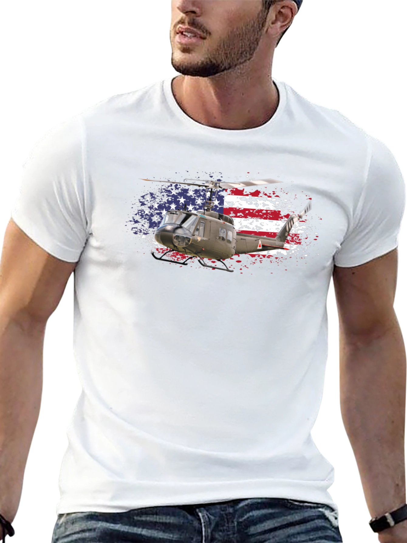 American Flag Helicopter T-Shirt