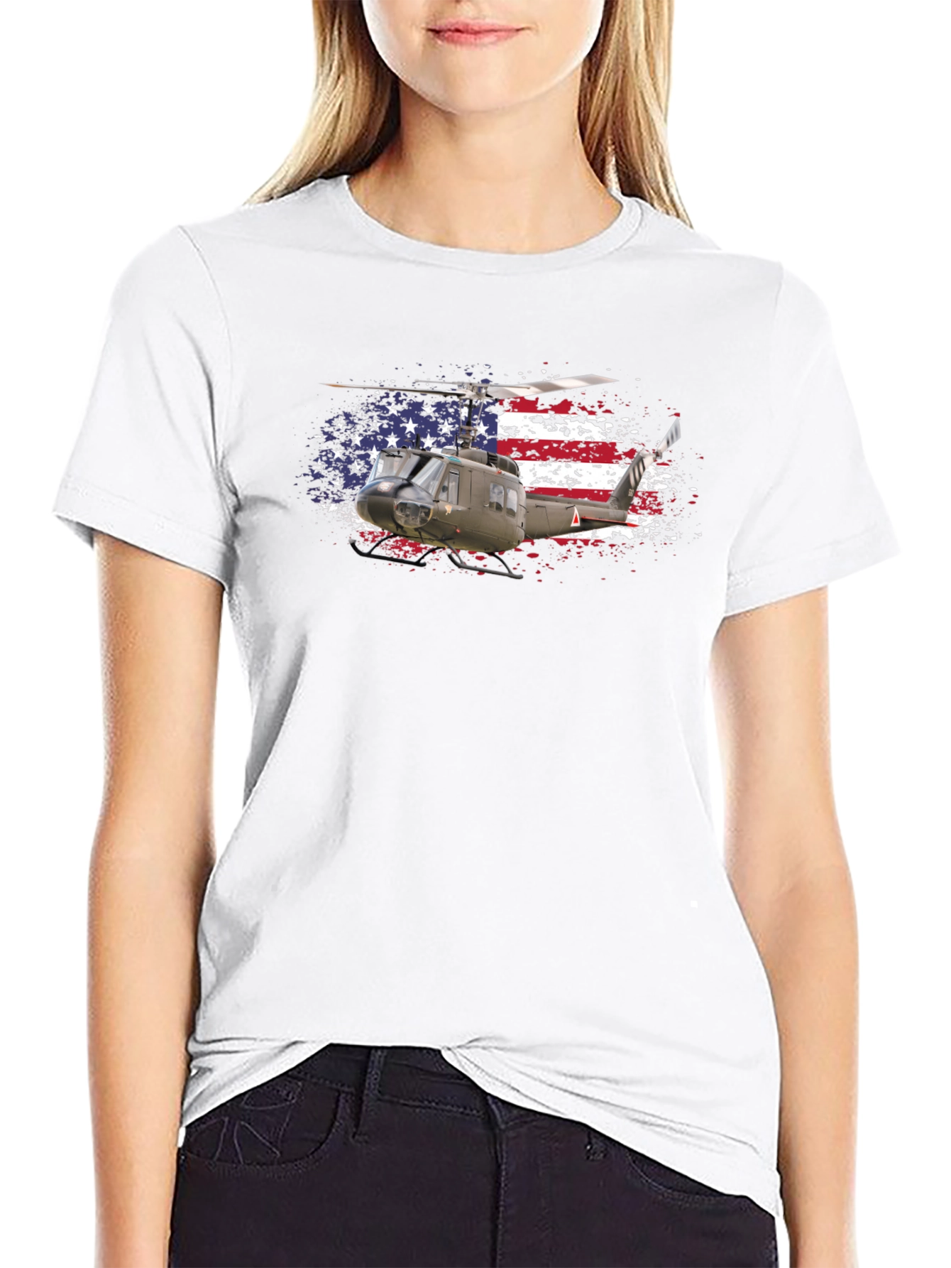 American Flag Helicopter T-Shirt