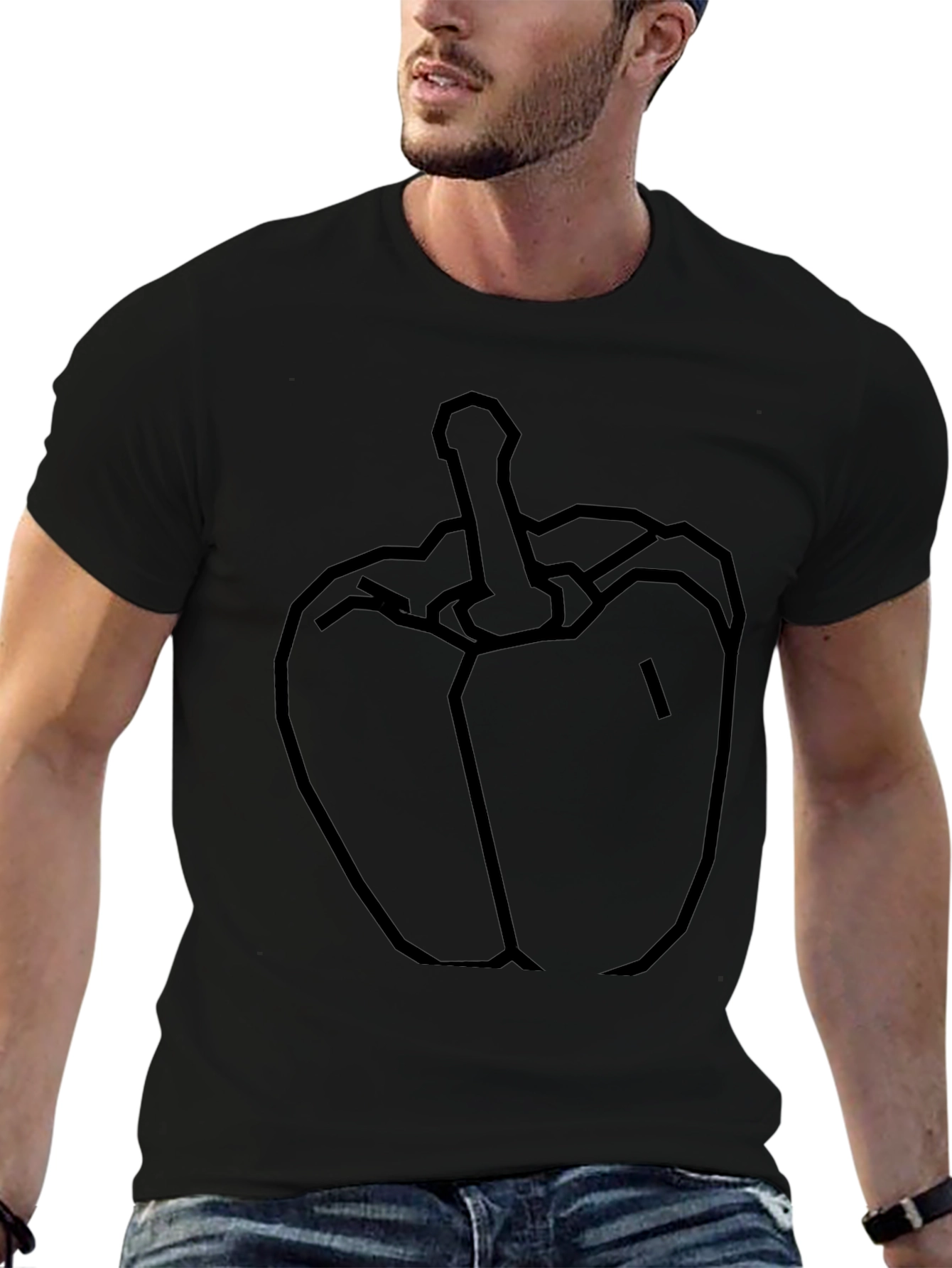 Bold Pepper Graphic Tee - Black Cotton Blend