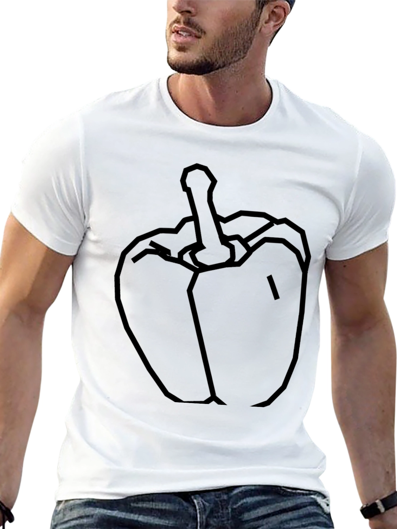 Bold Pepper Graphic Tee - Black Cotton Blend
