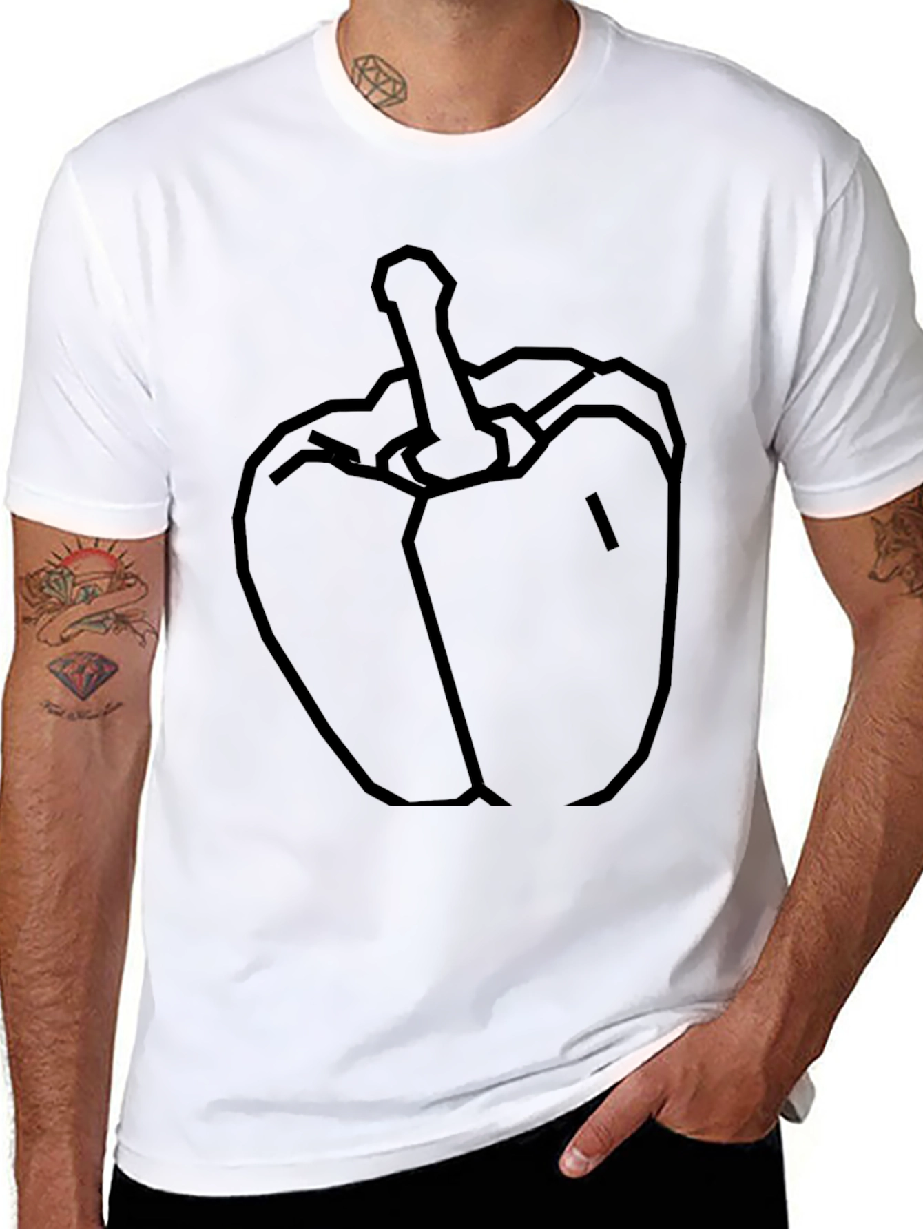 Bold Pepper Graphic Tee - Black Cotton Blend