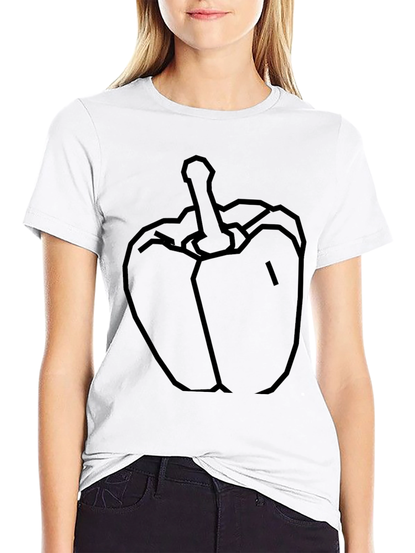 Bold Pepper Graphic Tee - Black Cotton Blend