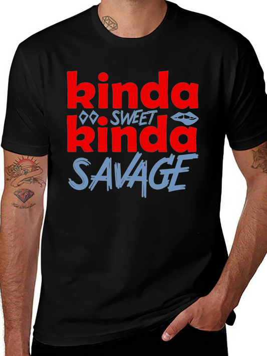 Kinda Sweet Kinda Savage Graphic Tee - Trendy Casual Style