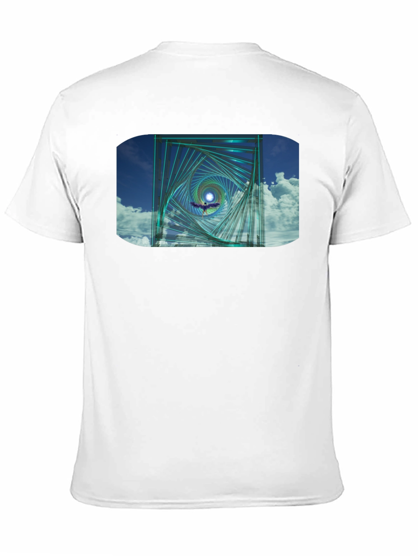 Geometric Spiral Graphic Black T-Shirt