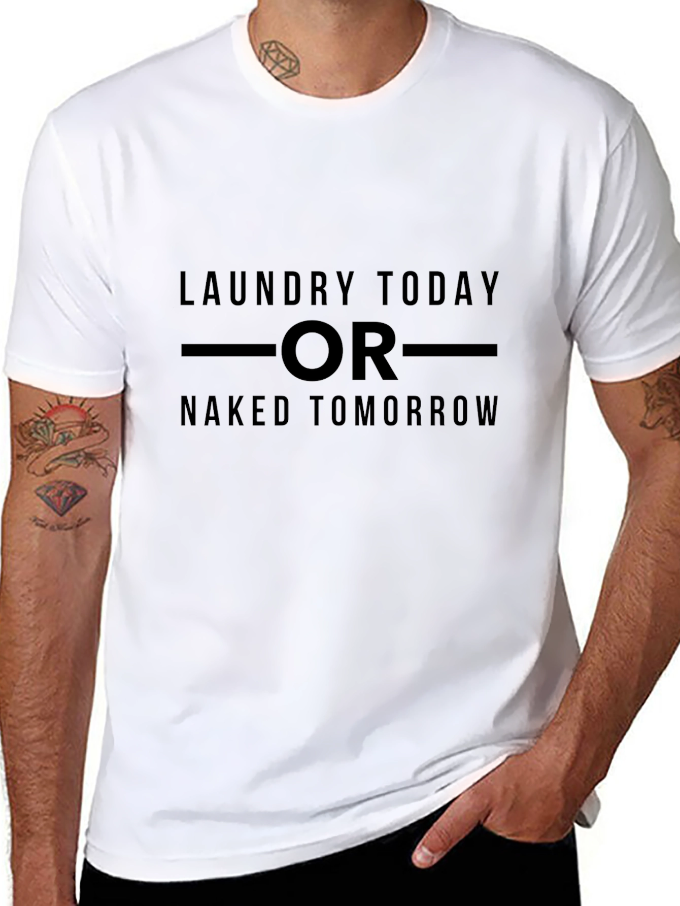 Laundry Today or Naked Tomorrow Graphic Tee