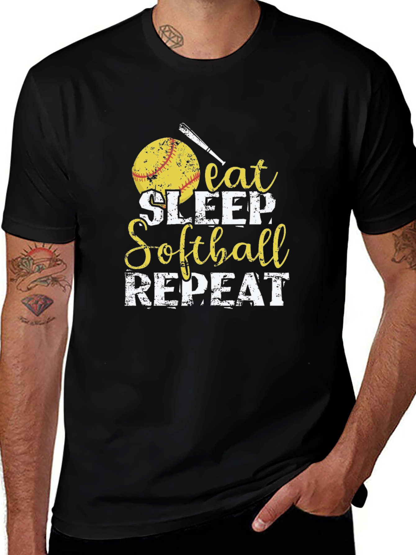 Eat Sleep Softball Repeat T-Shirt