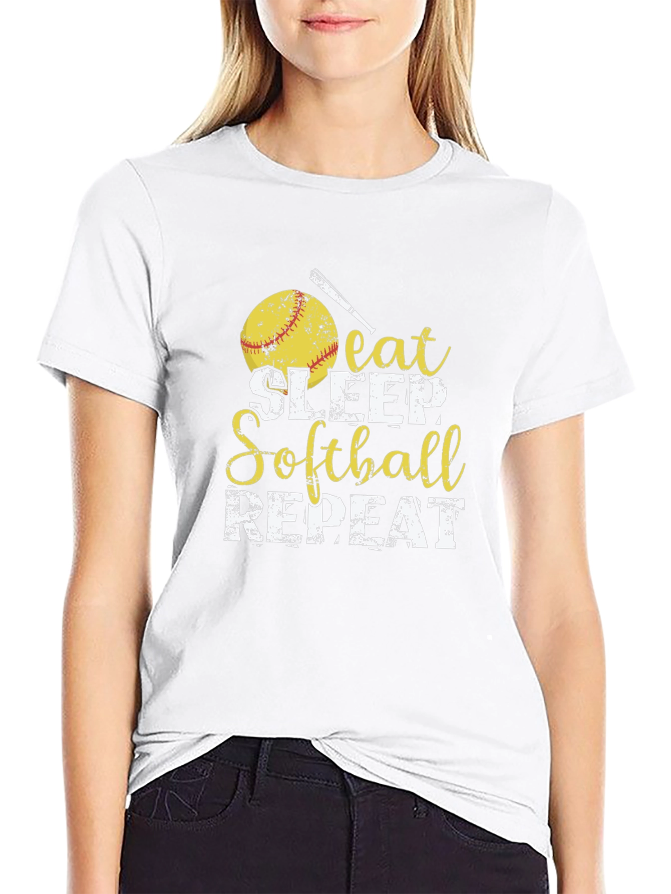 Eat Sleep Softball Repeat T-Shirt
