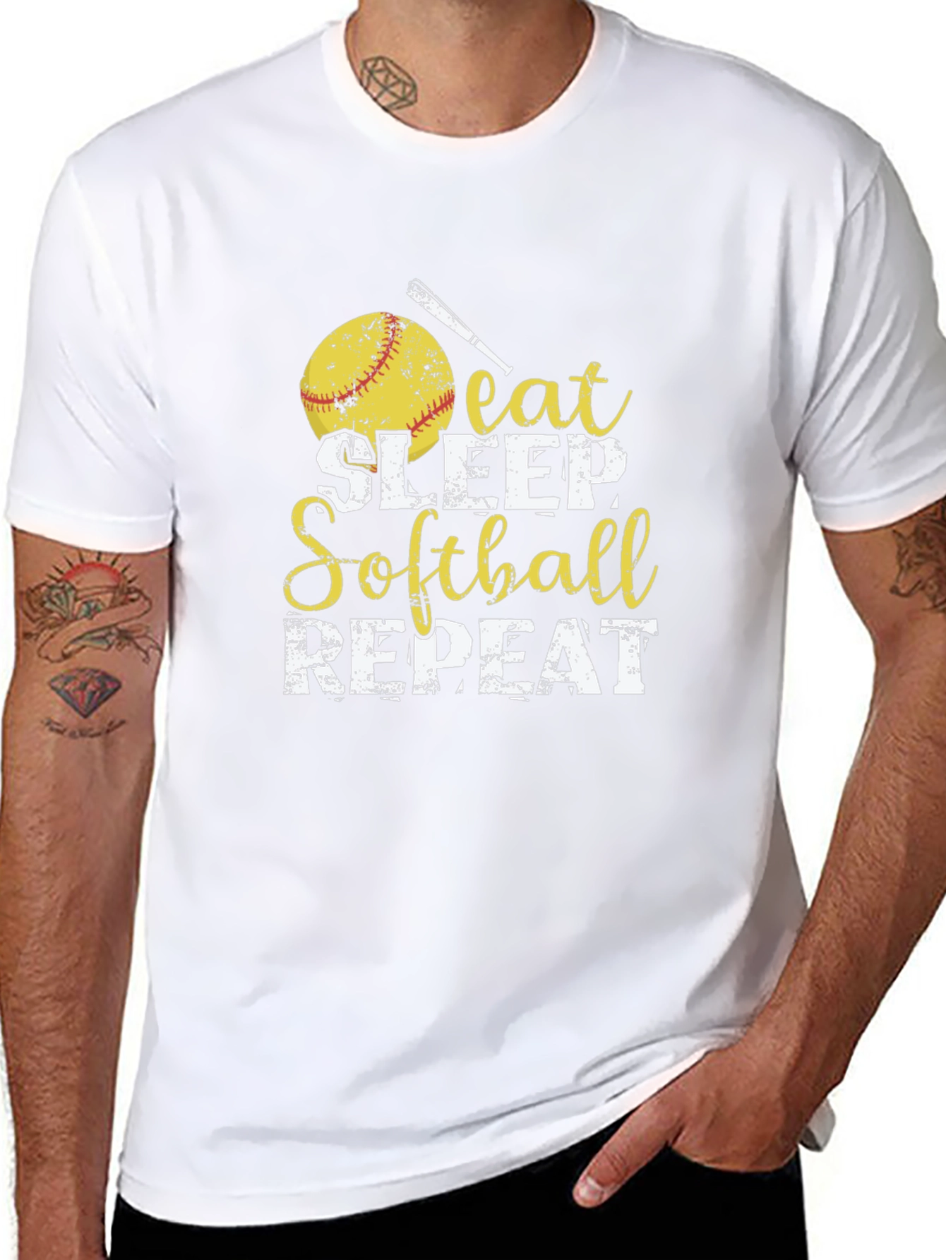 Eat Sleep Softball Repeat T-Shirt