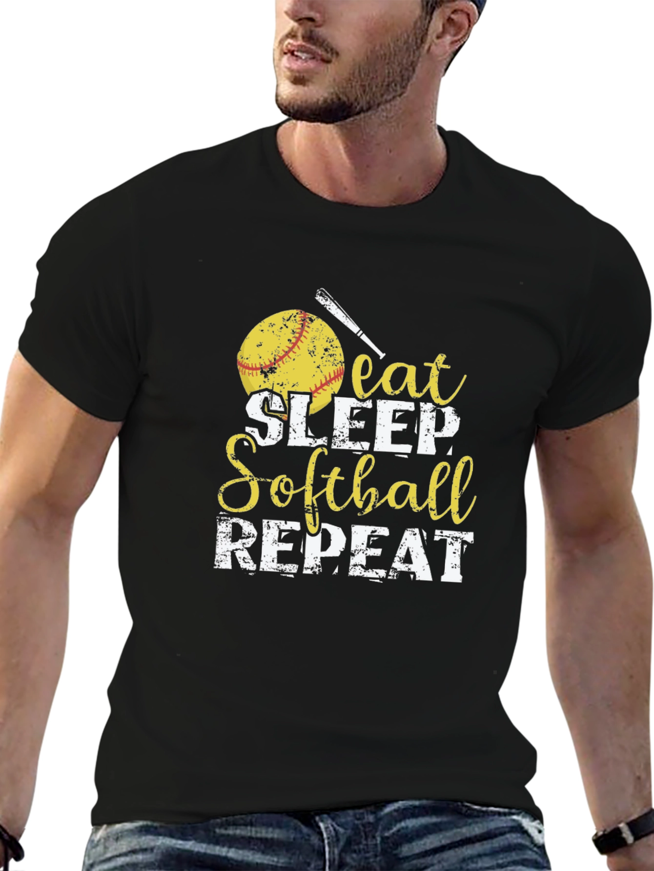 Eat Sleep Softball Repeat T-Shirt