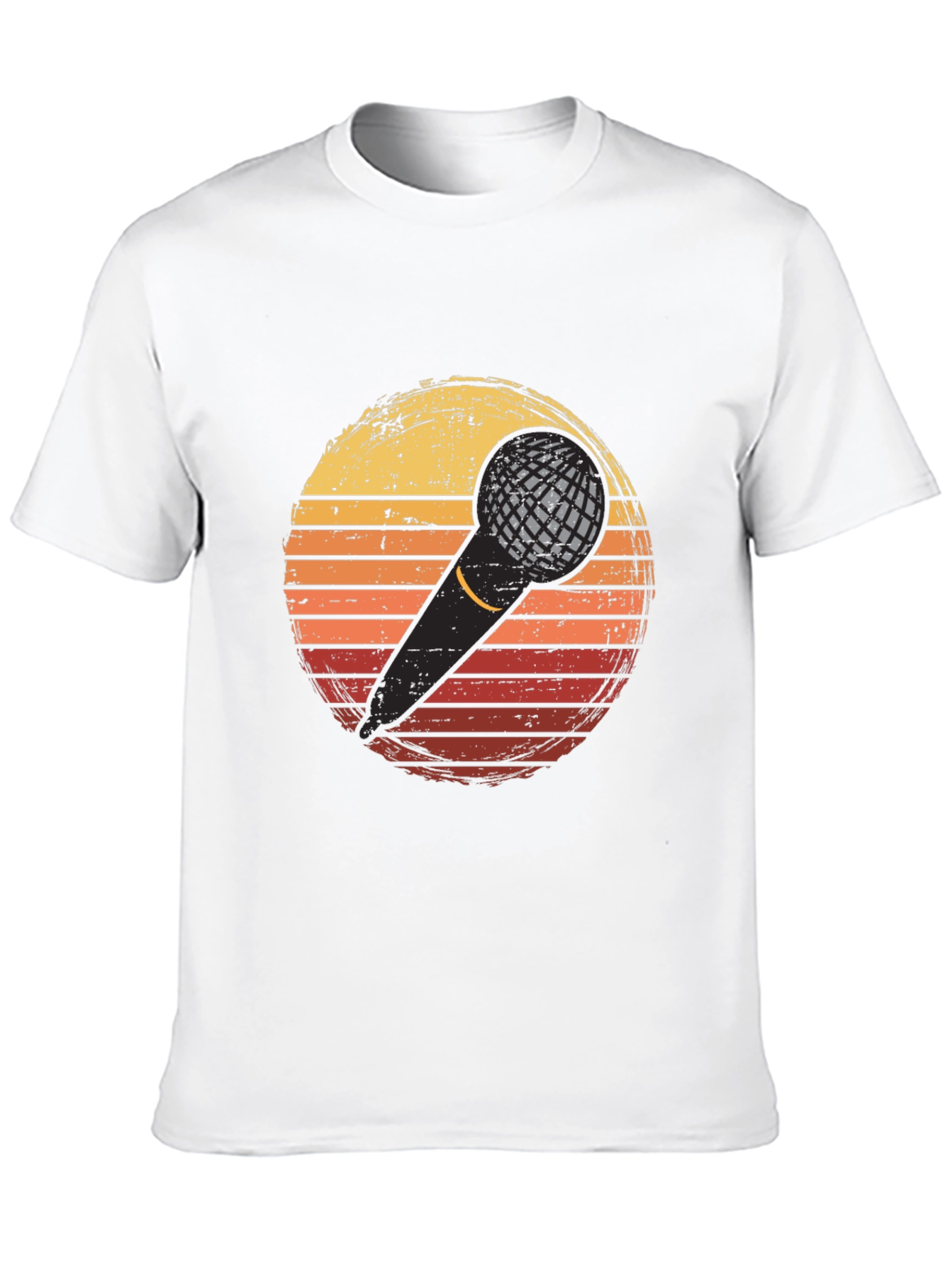 Retro Microphone Sunset Graphic T-Shirt