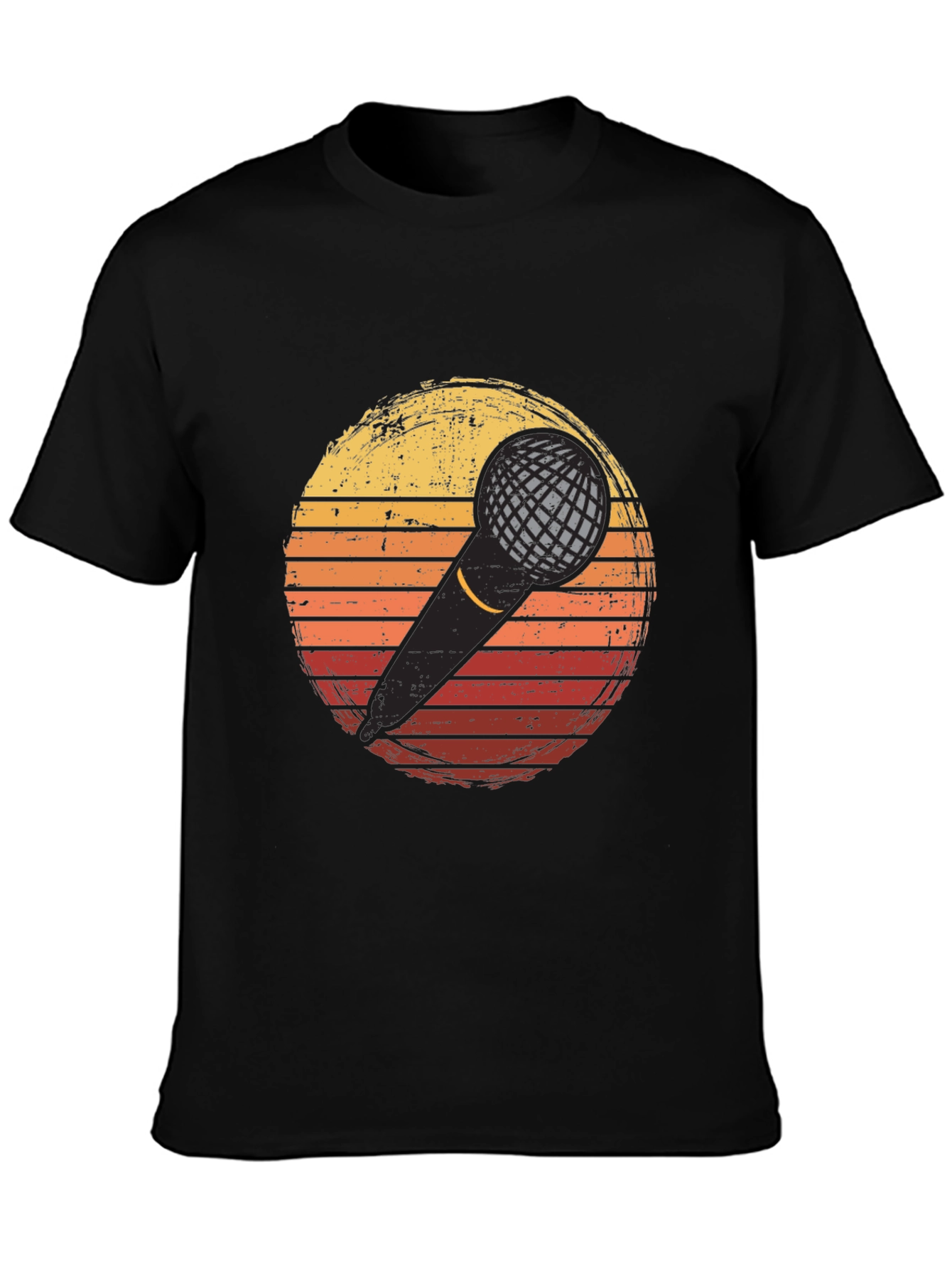 Retro Microphone Sunset Graphic T-Shirt