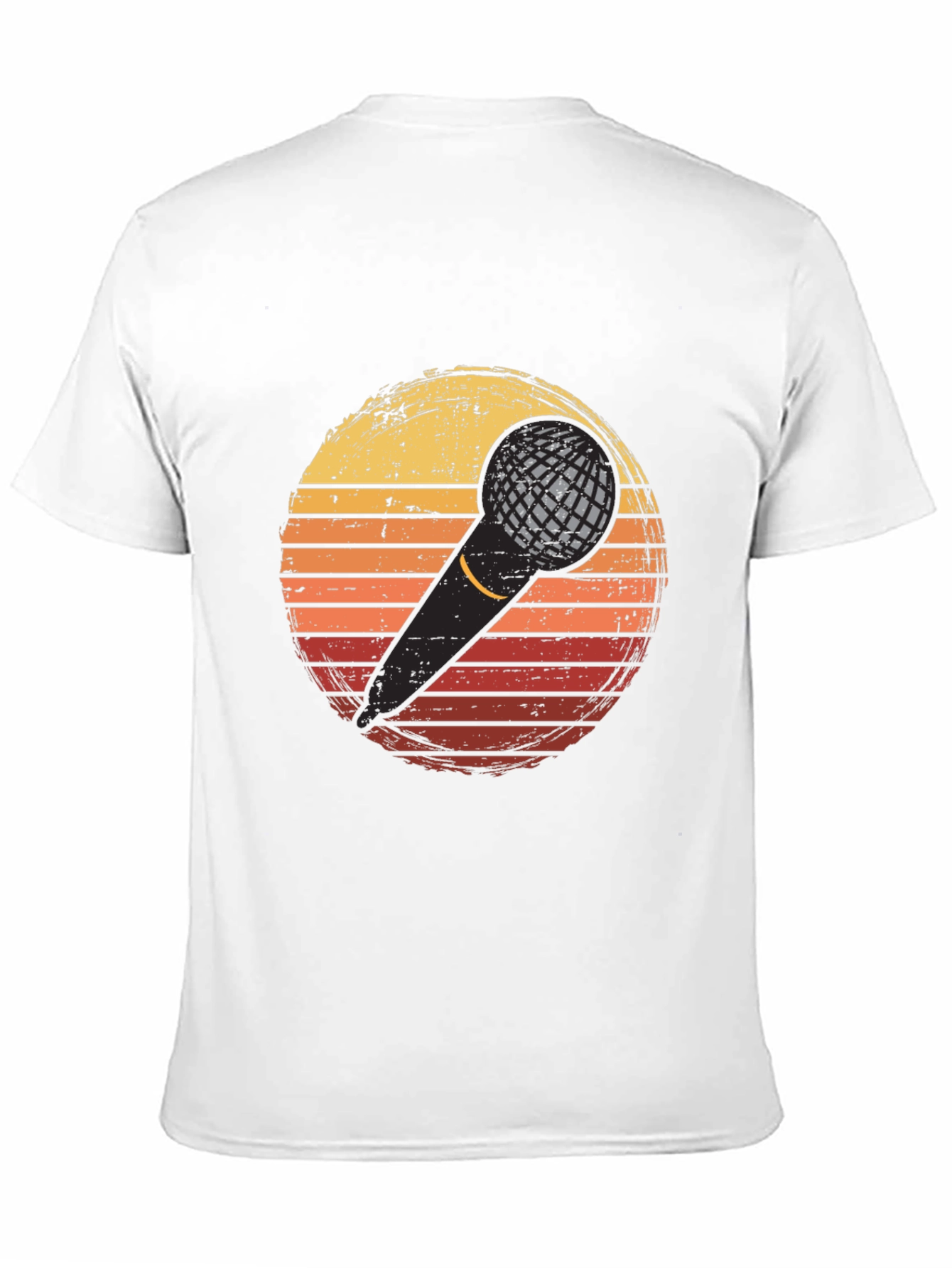 Retro Microphone Sunset Graphic T-Shirt