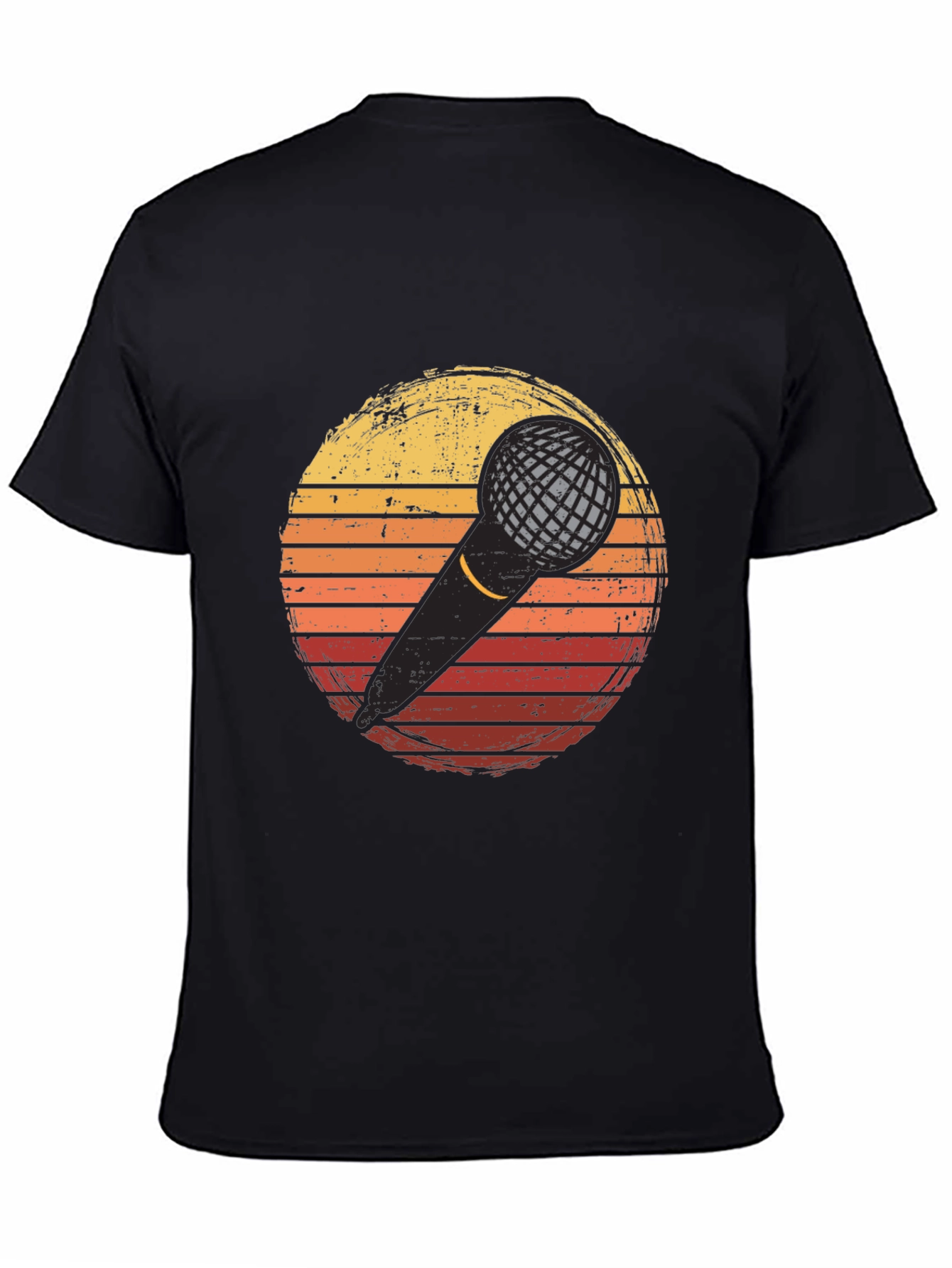 Retro Microphone Sunset Graphic T-Shirt