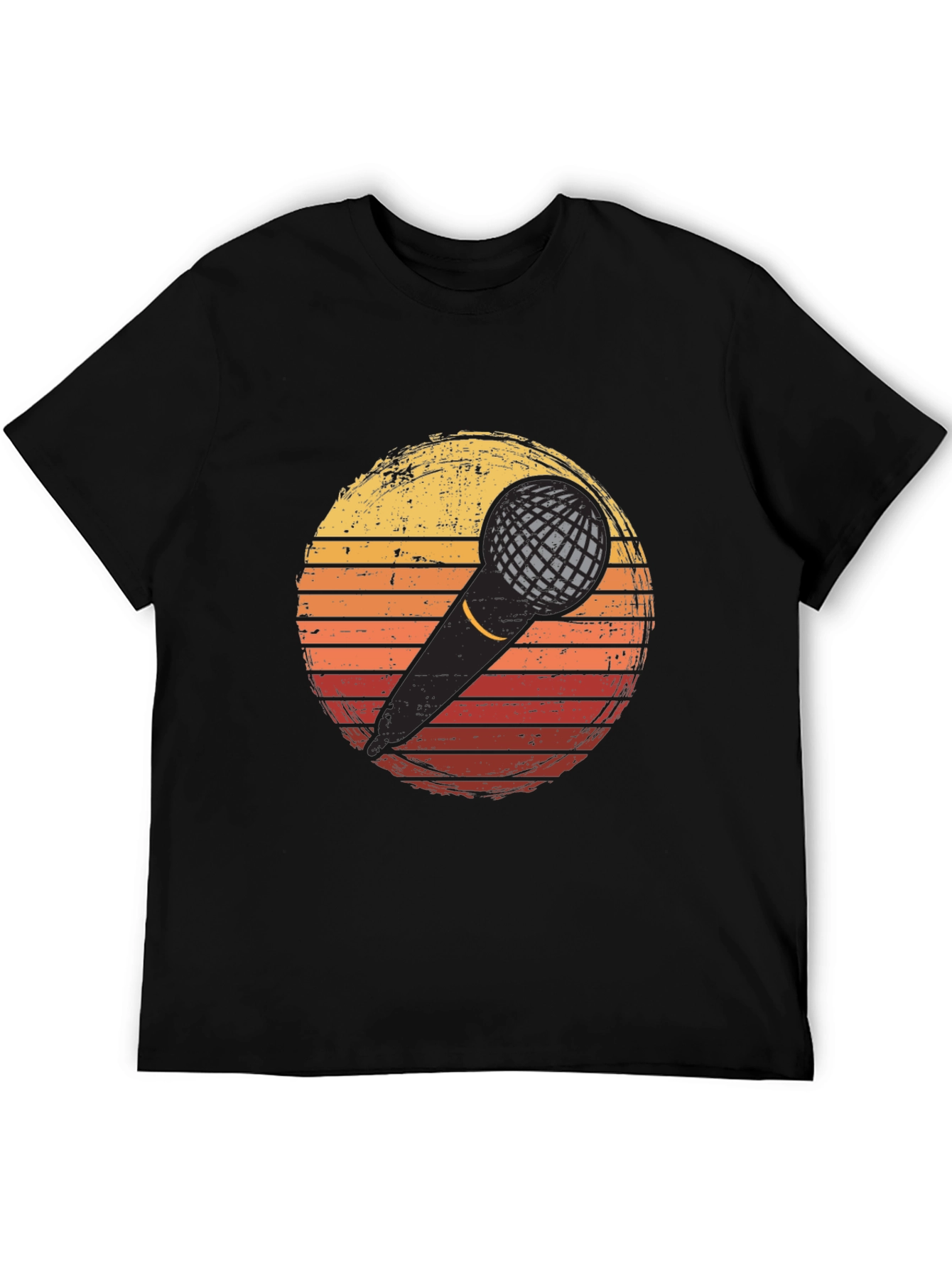 Retro Microphone Sunset Graphic T-Shirt