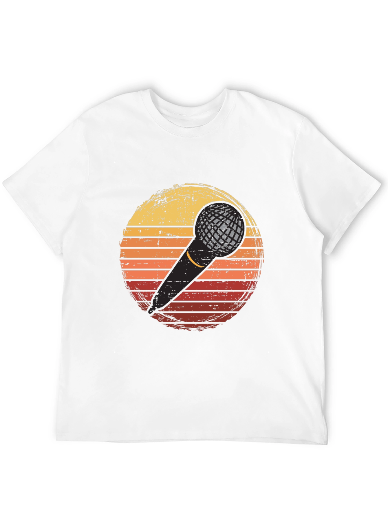 Retro Microphone Sunset Graphic T-Shirt