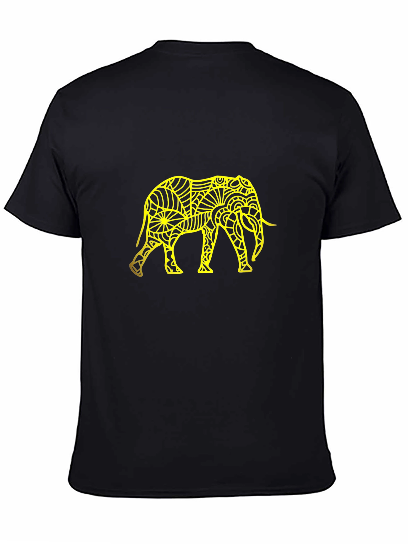 Abstract Elephant Graphic Tee - Black