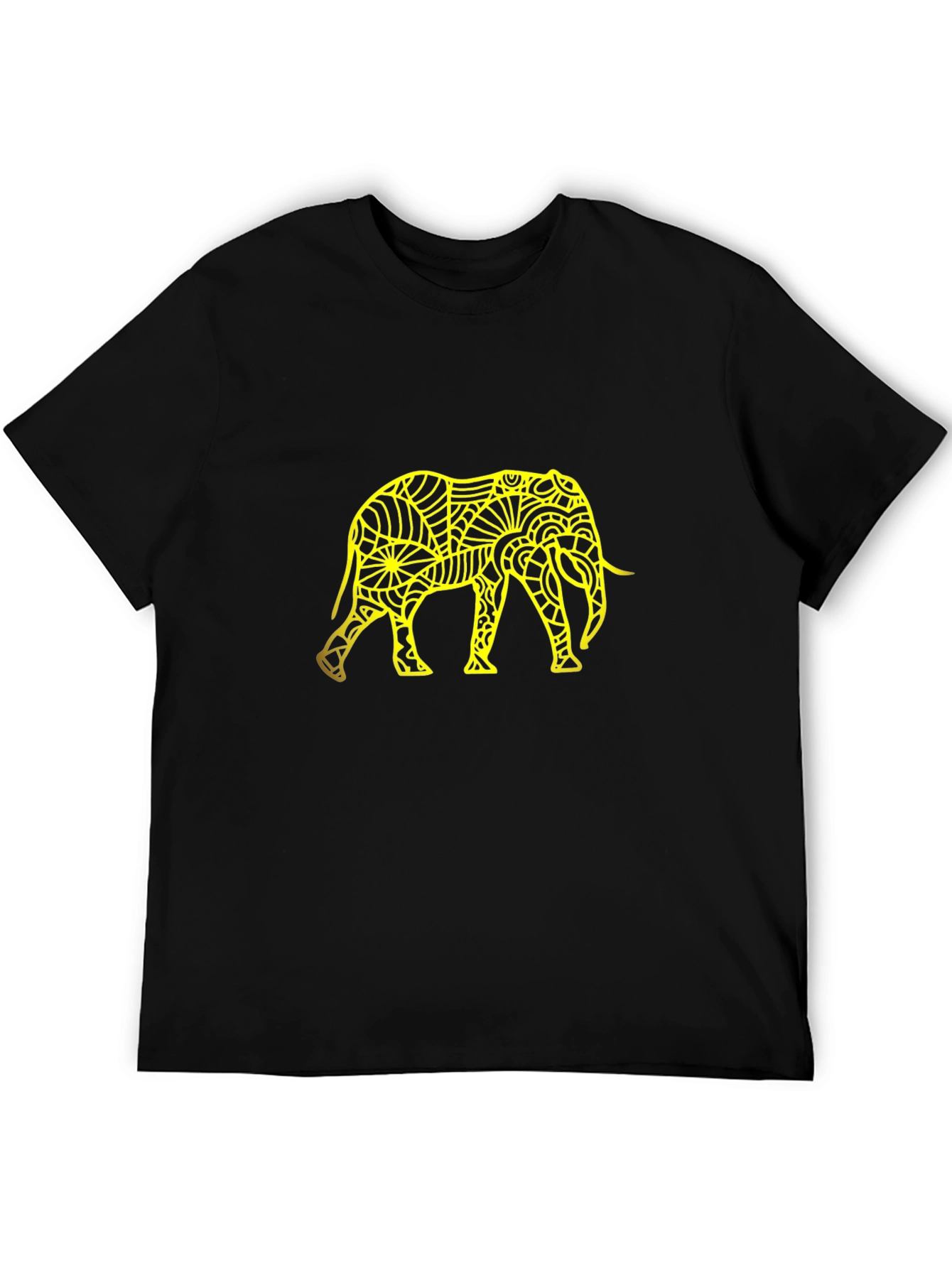 Abstract Elephant Graphic Tee - Black