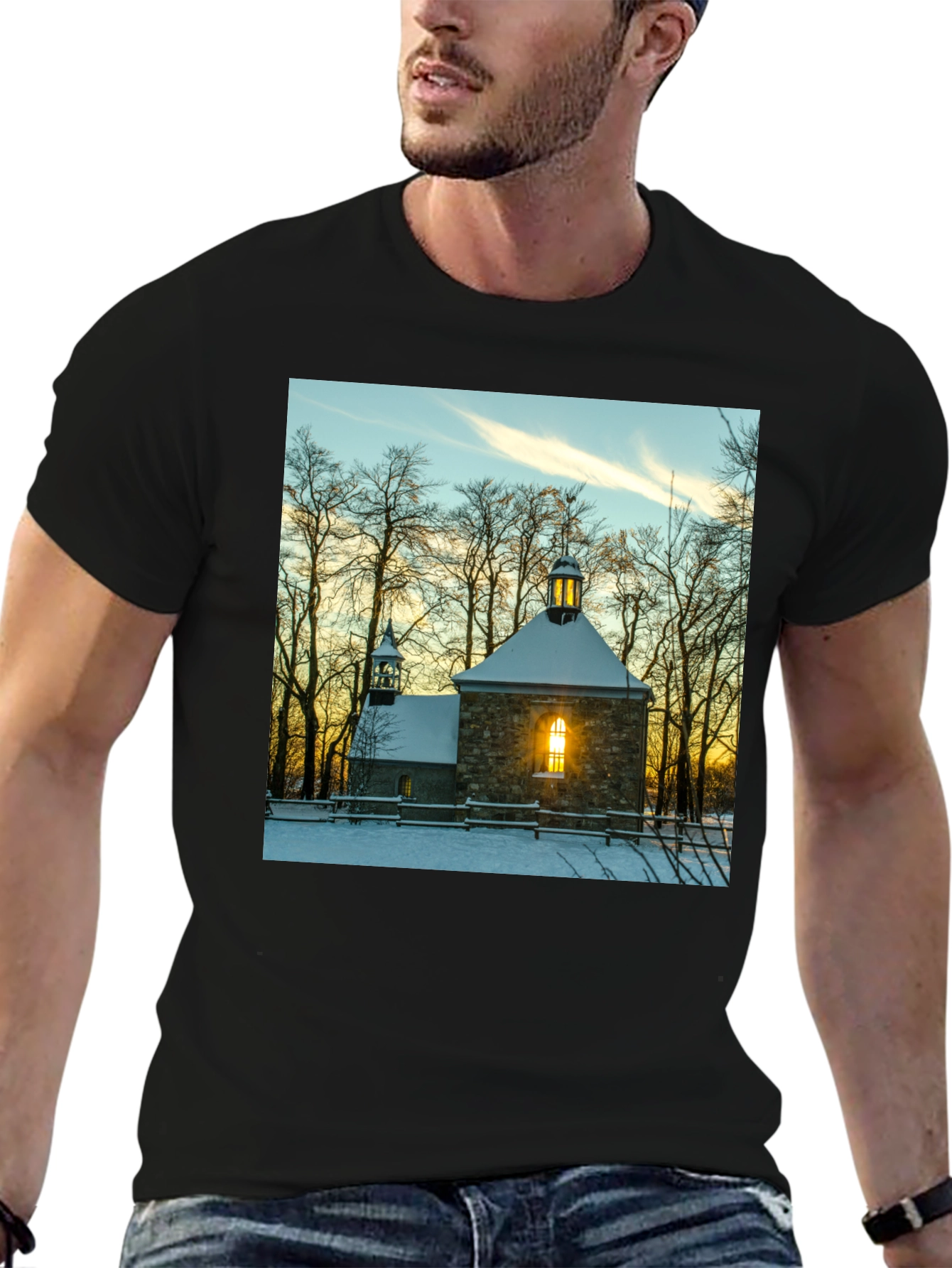 Winter Chapel Graphic Tee - Black