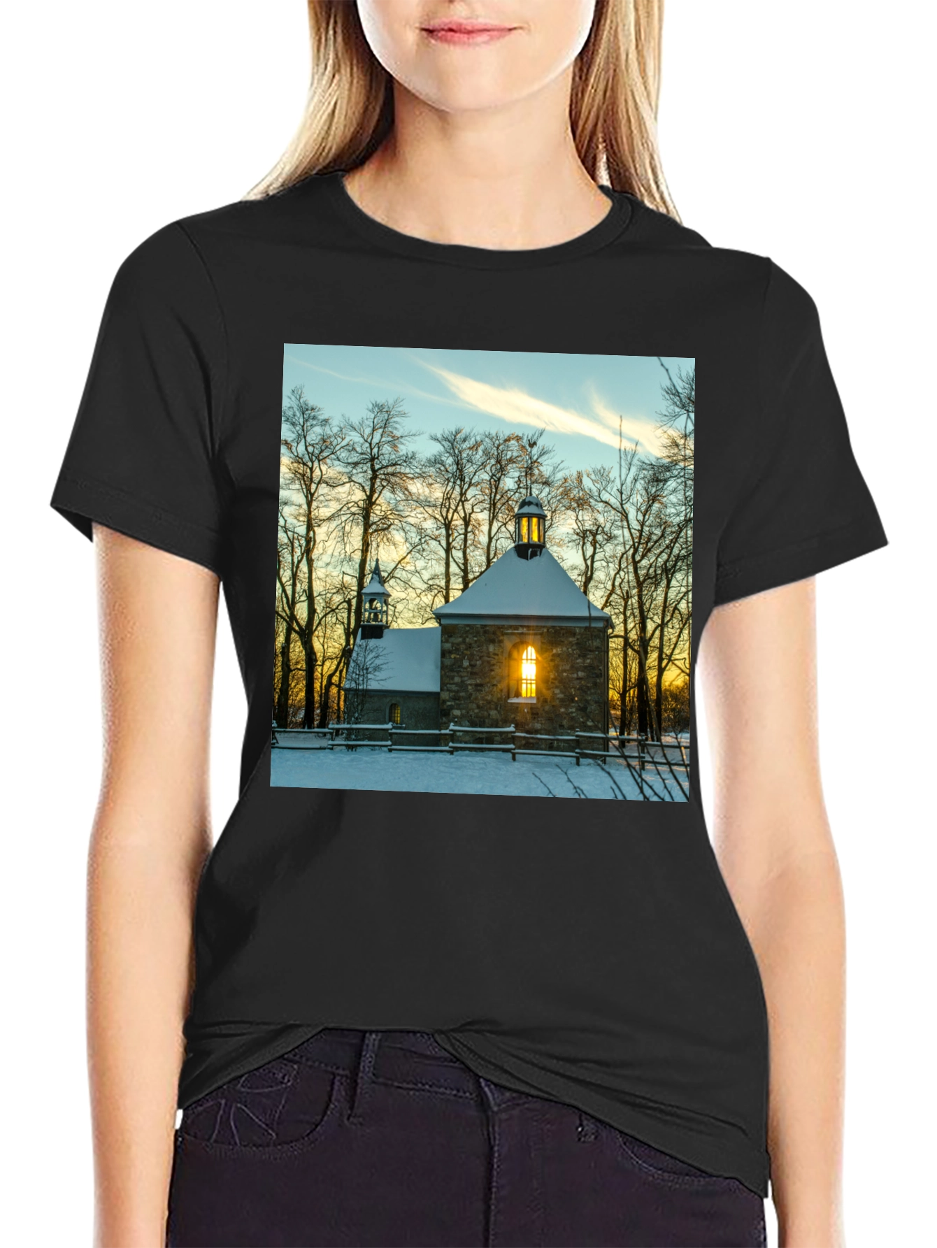 Winter Chapel Graphic Tee - Black