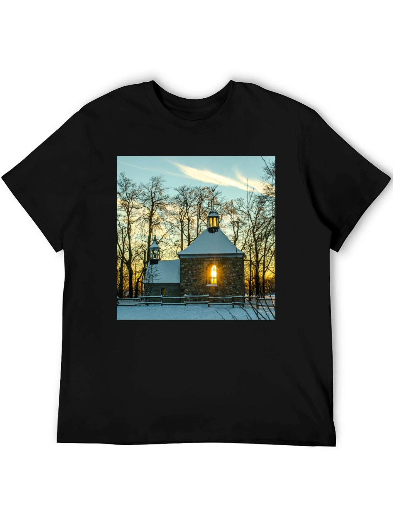 Winter Chapel Graphic Tee - Black