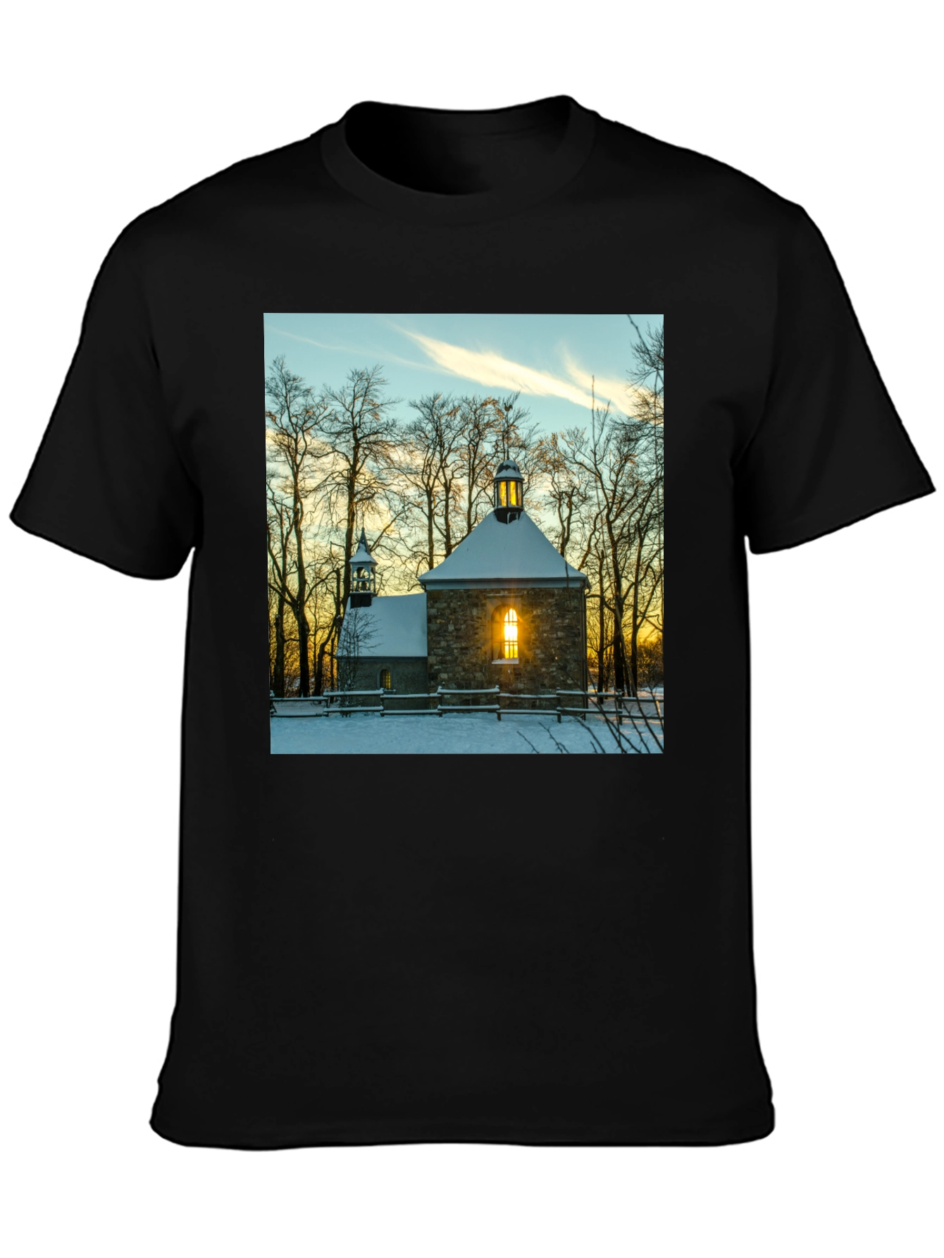 Winter Chapel Graphic Tee - Black