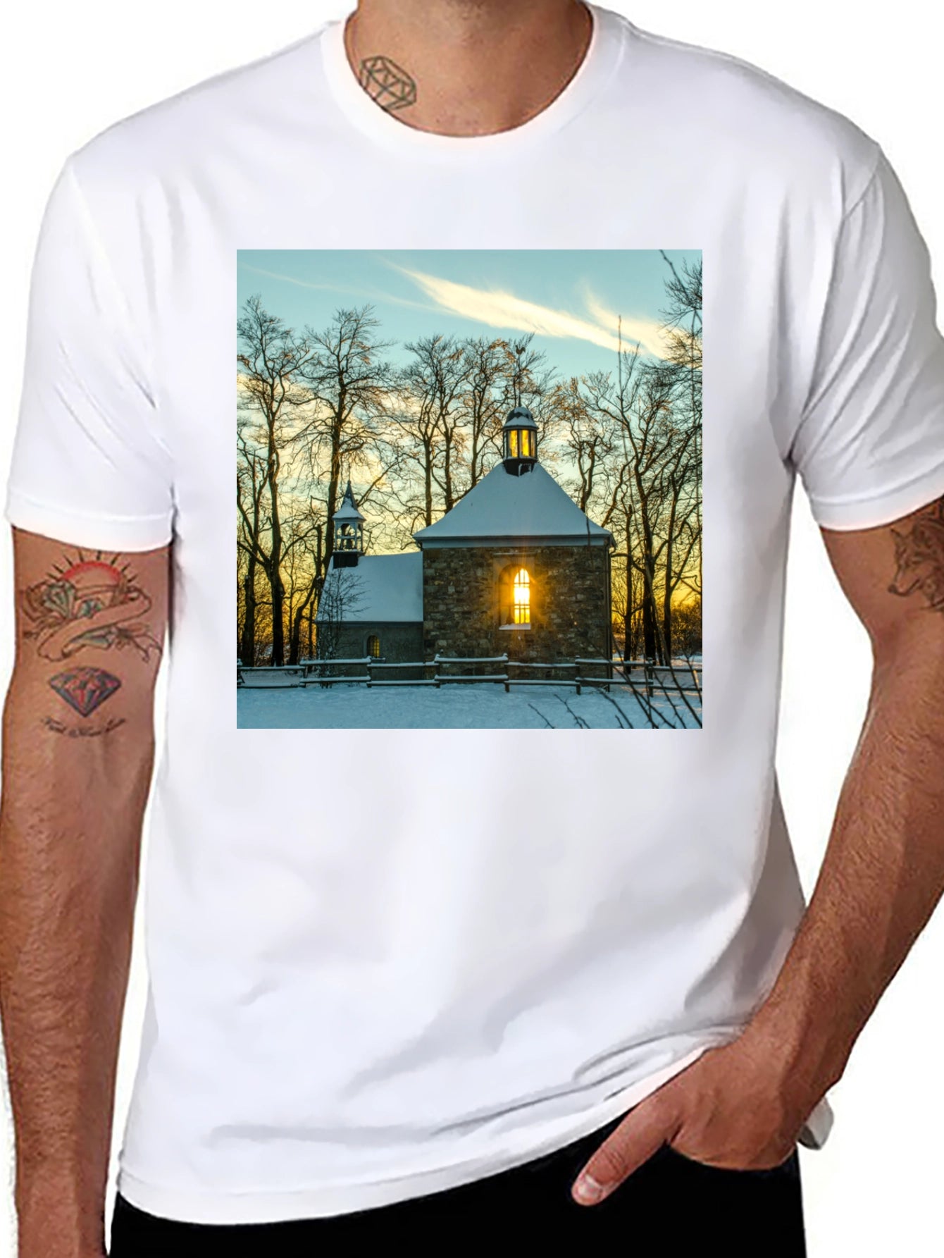 Winter Chapel Graphic Tee - Black