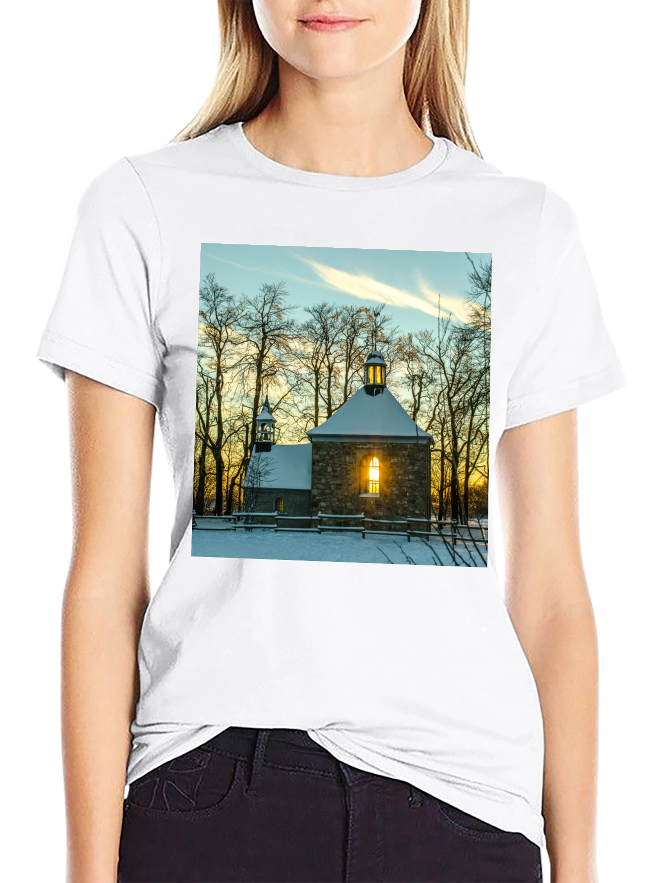 Winter Chapel Graphic Tee - Black