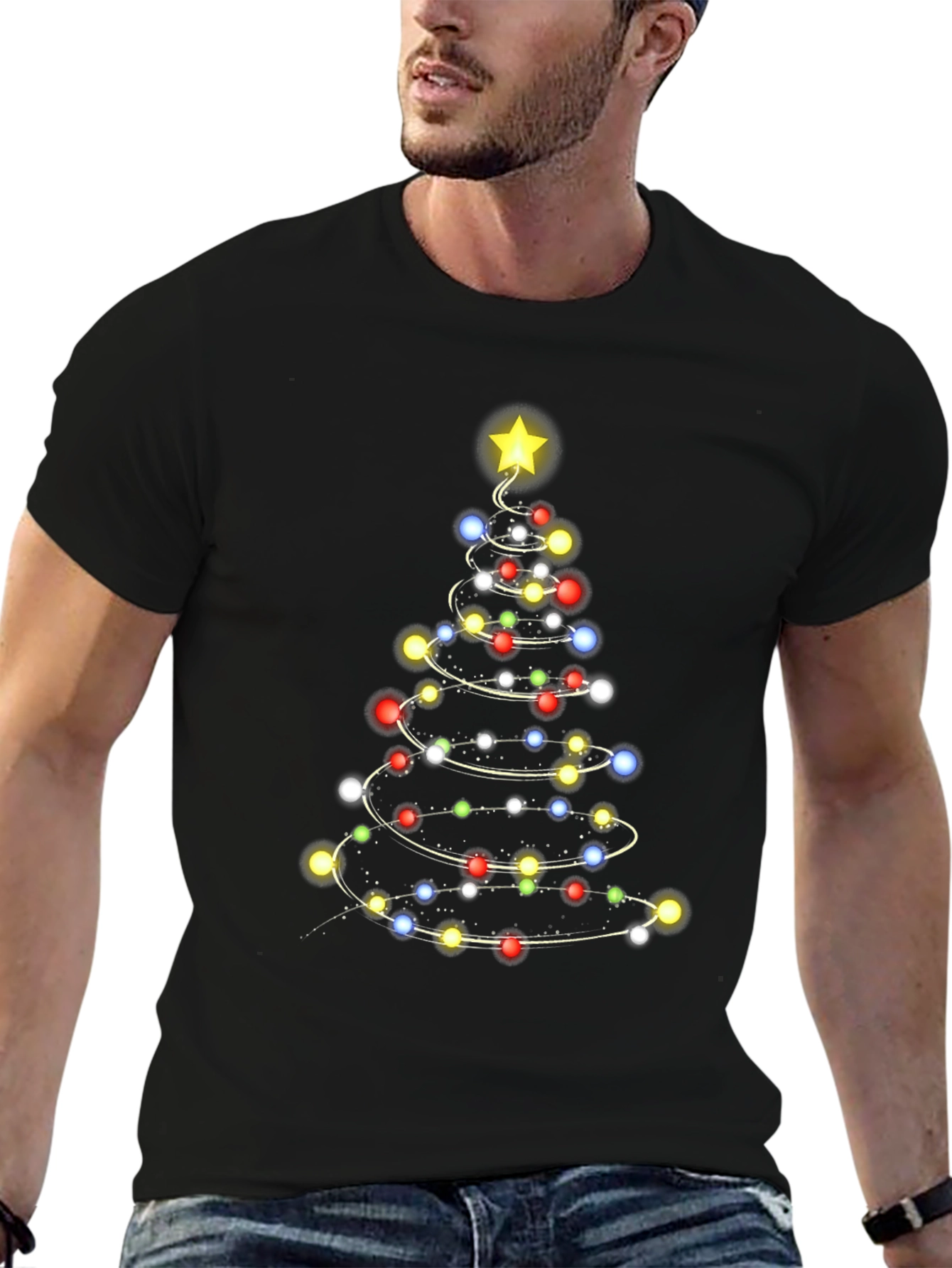 Christmas Tree Lights Mens T-Shirt