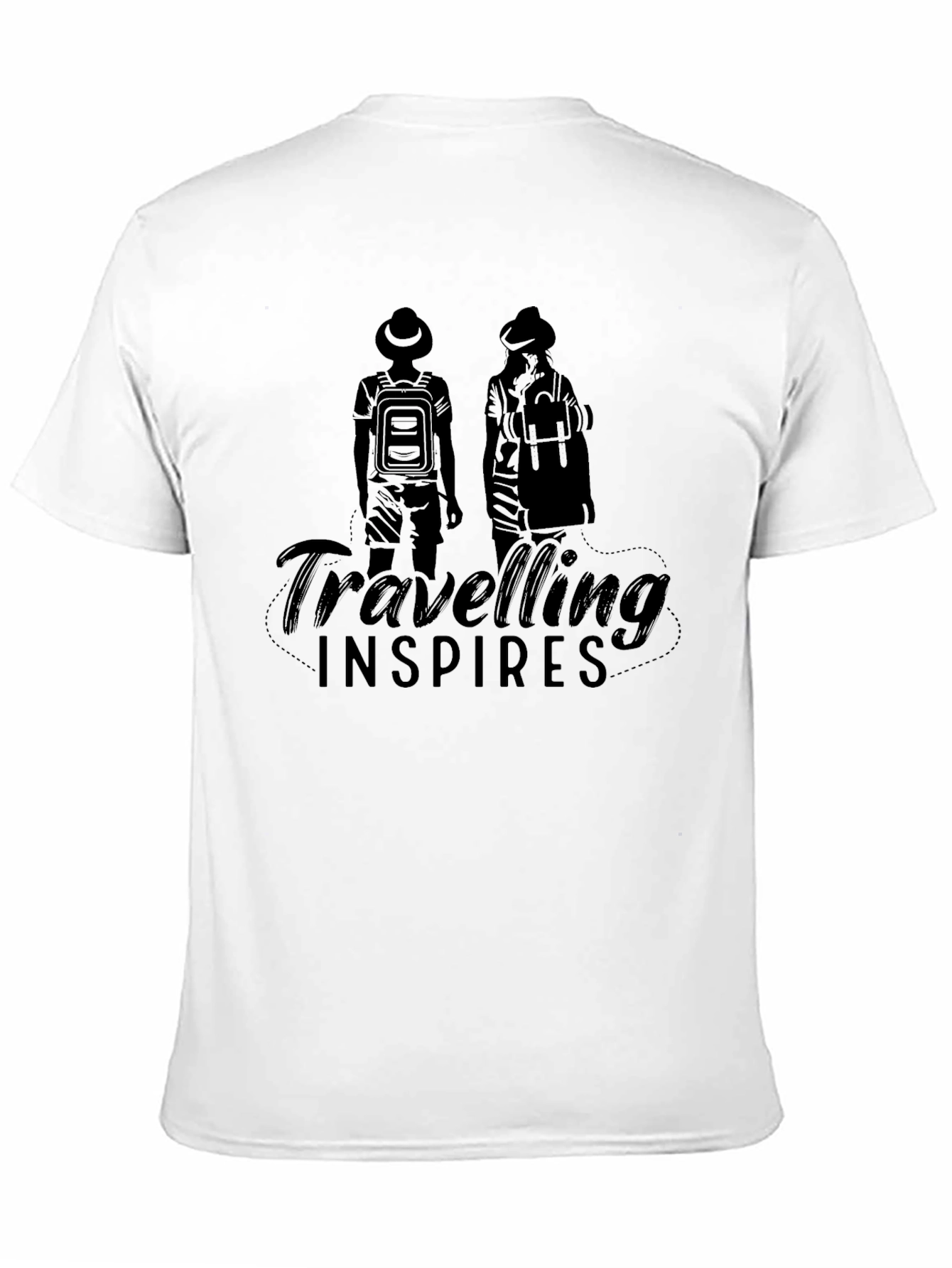 Traveling Inspires Black Graphic T-Shirt