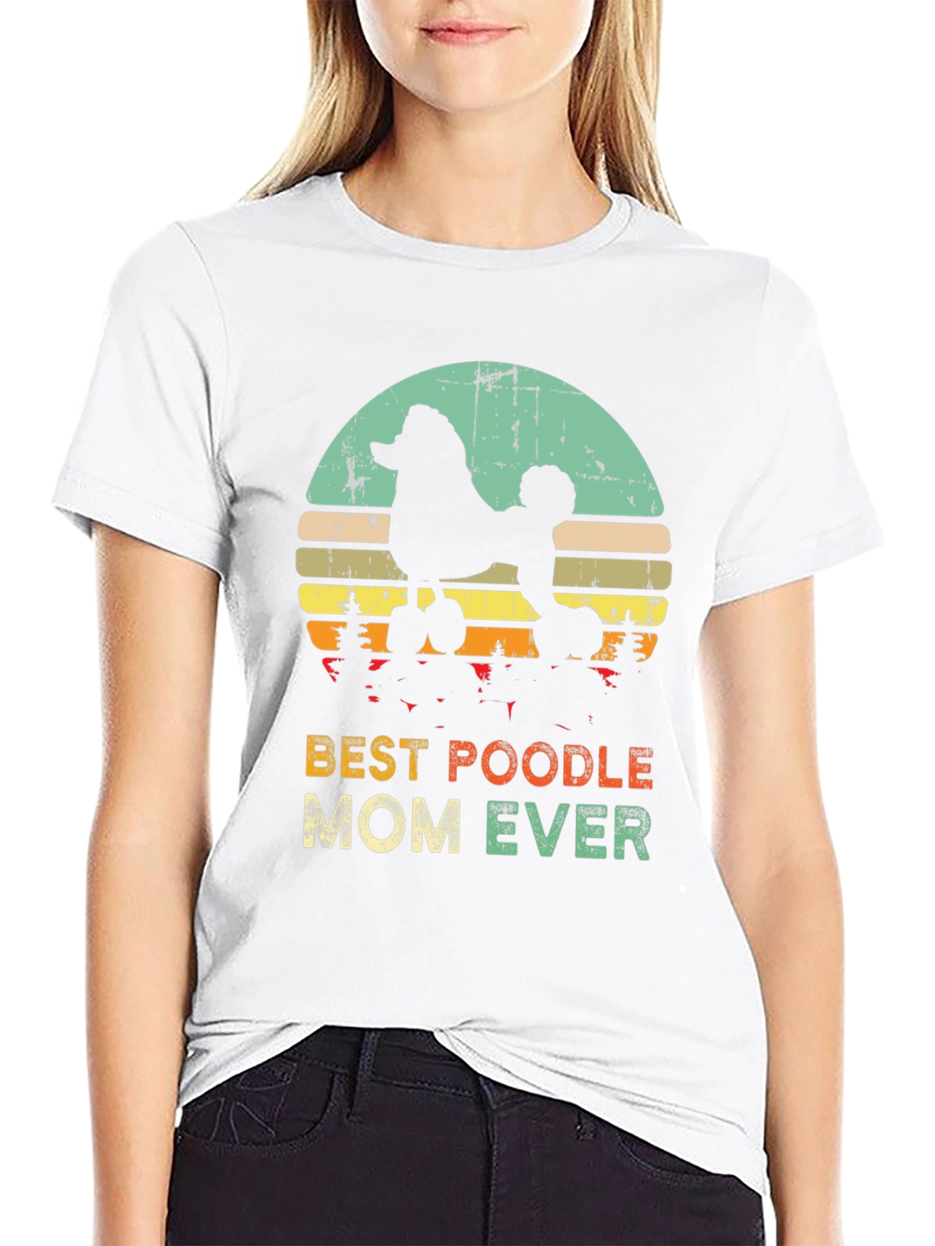 Best Poodle Mom Ever T-Shirt - Retro Design