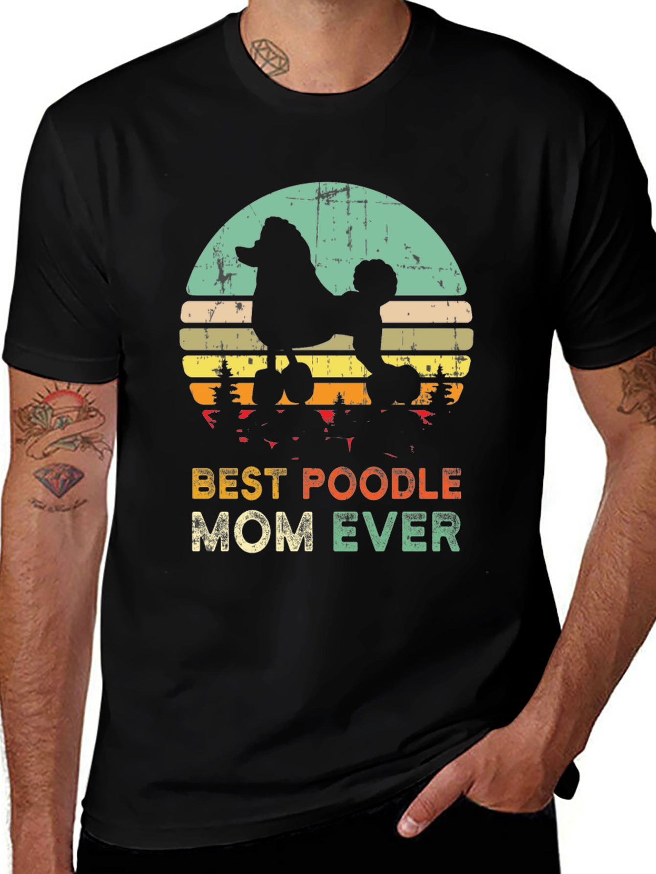 Best Poodle Mom Ever T-Shirt - Retro Design